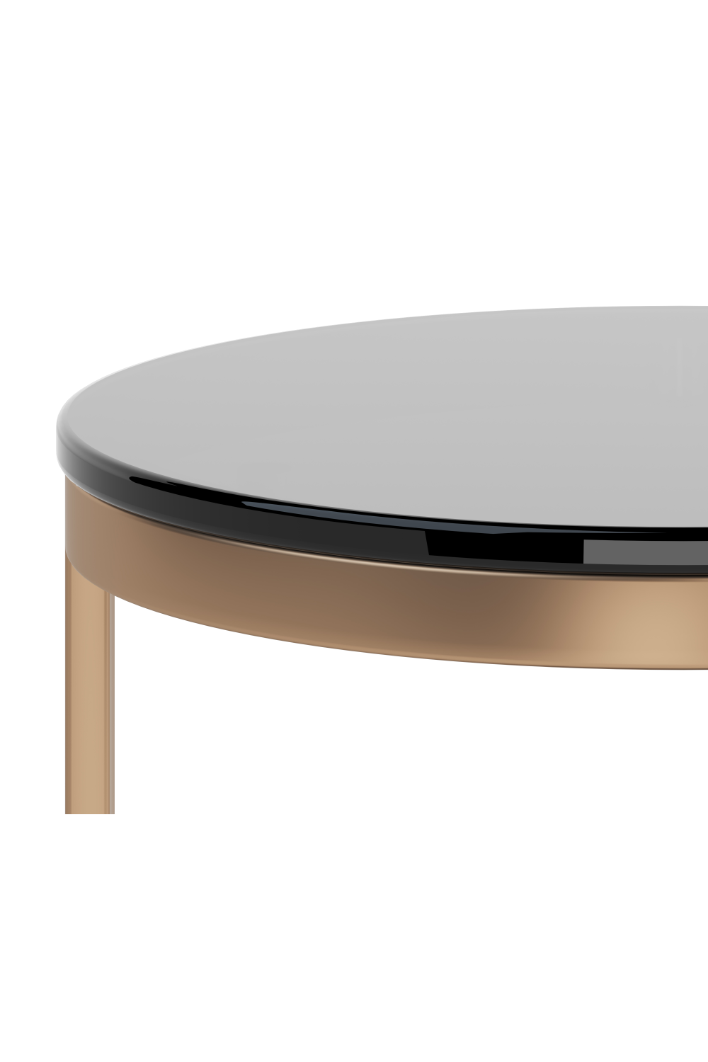 Round Black Glass End Table by Splendido Benjamin Side Table, alternate view 5