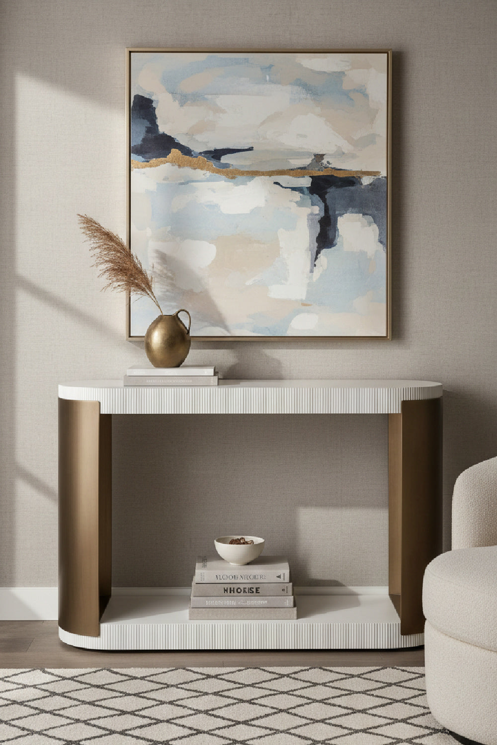 White Concrete Console Table by Splendido Cavette, alternate view 7