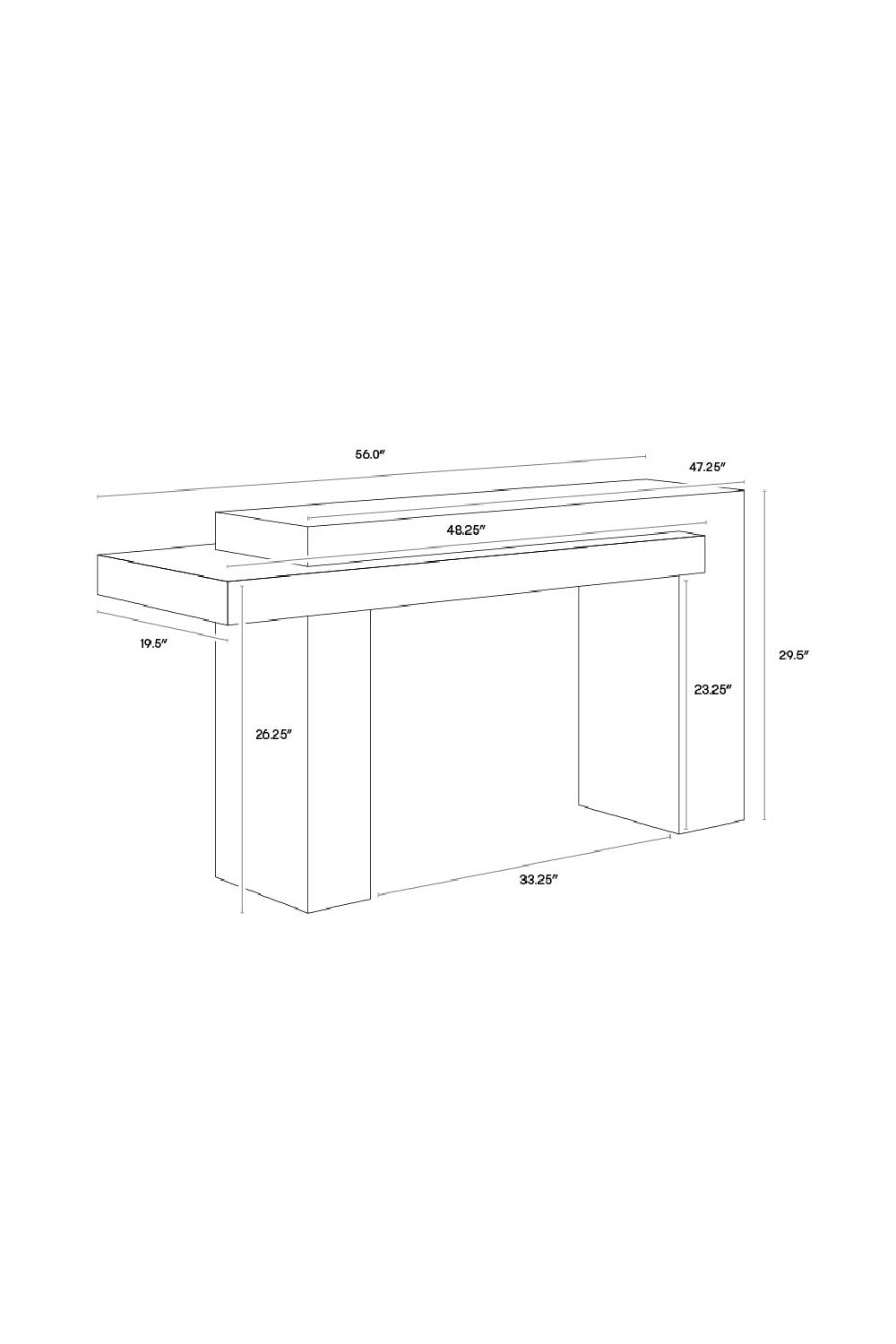 Rectangular Timber-Effect Indoor/Outdoor Console Table by Splendido Herriot, alternate view 13