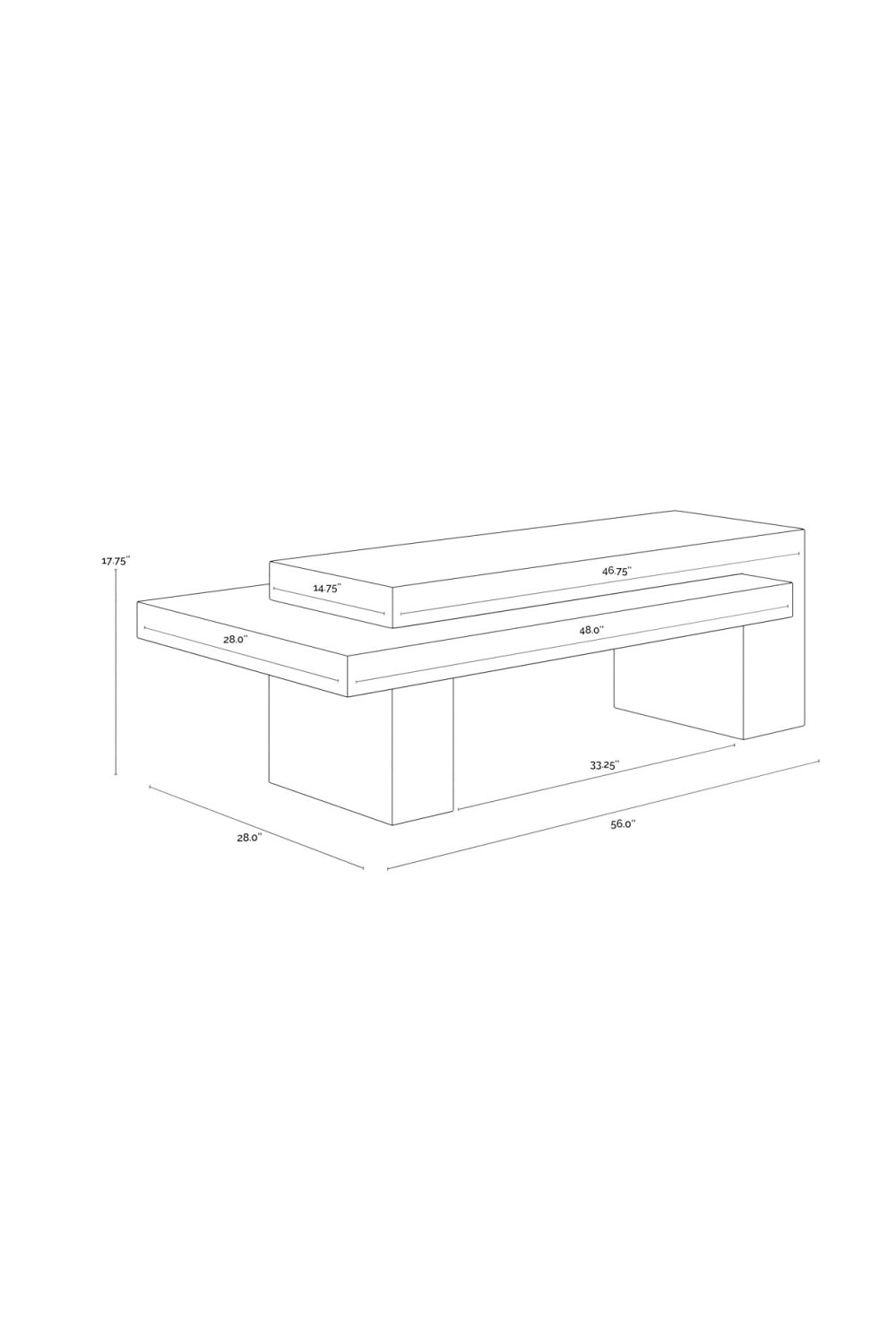 Rectangular Timber-Effect Indoor/Outdoor Coffee Table by Splendido Herriot, alternate view 20