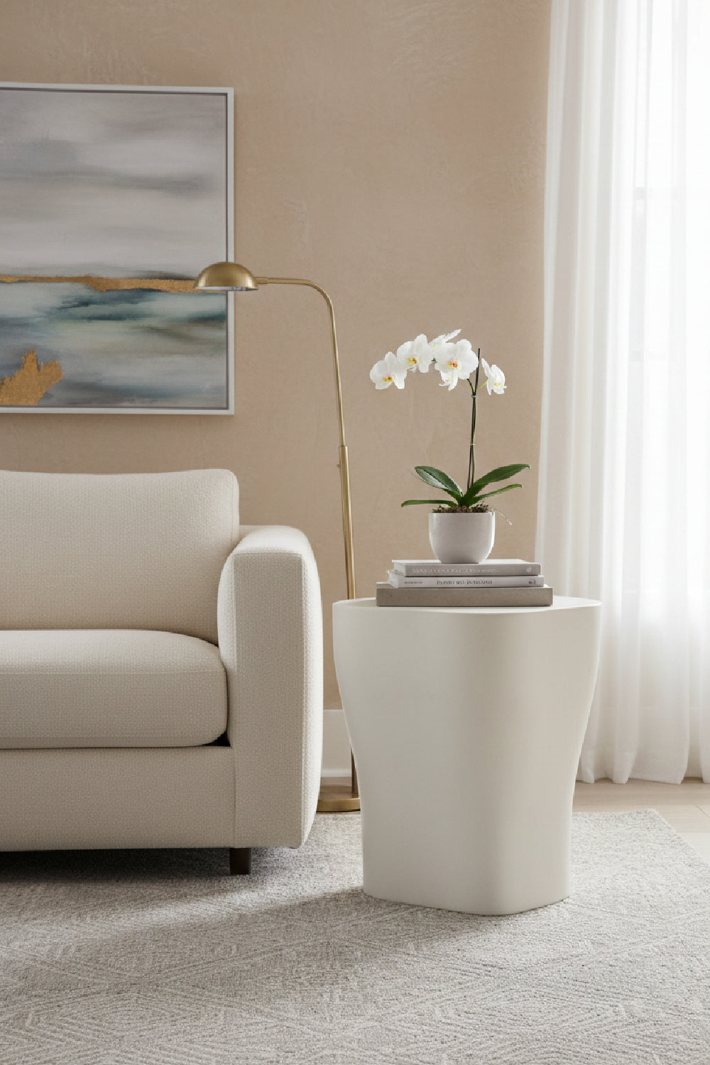 White Freeform Indoor/Outdoor End Table L by Splendido Dali Side Table, alternate view 2