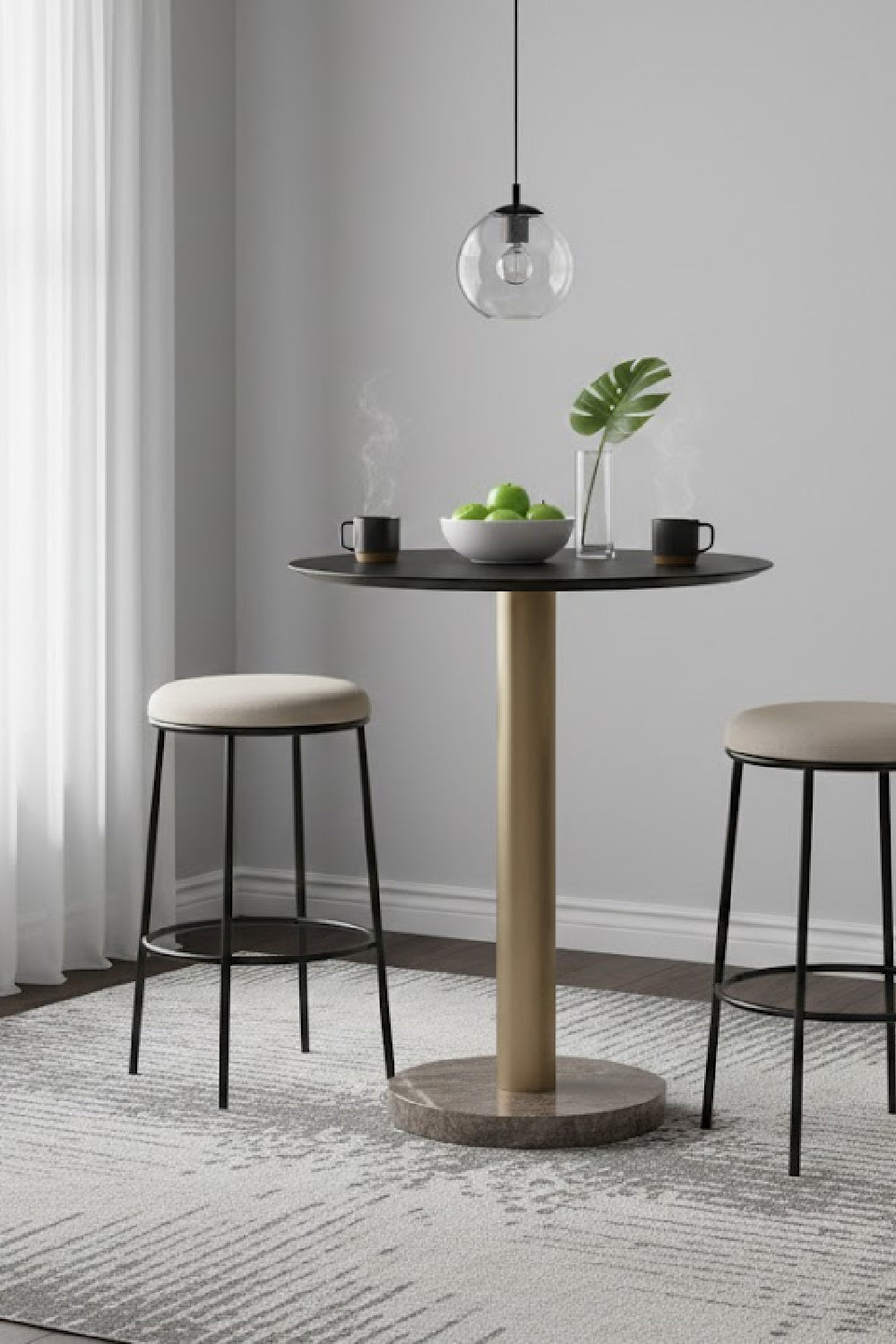 Gray Oak Bar Table by Splendido Monaco Dining Table, alternate view 2
