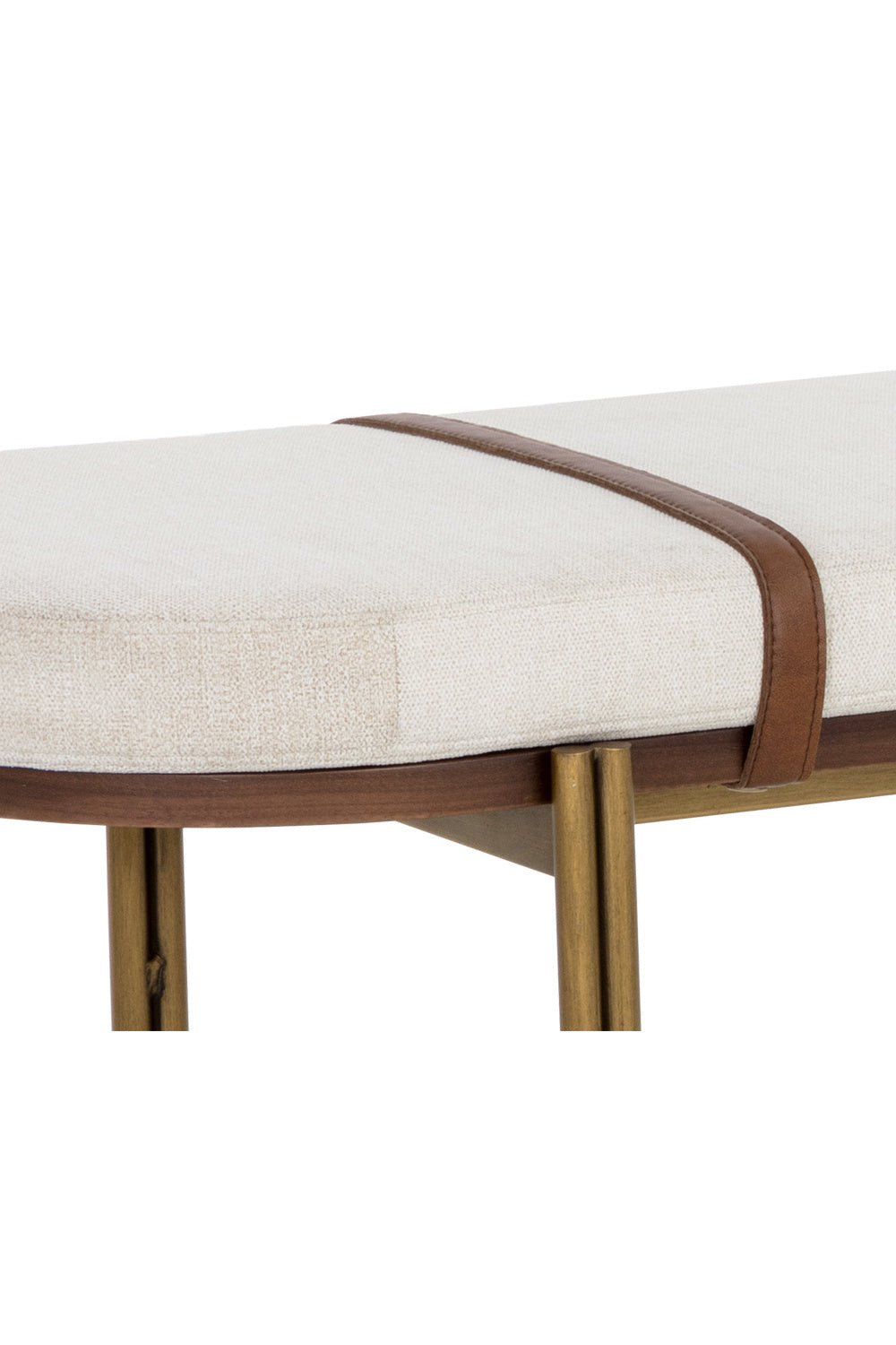 Oval White Fabric Bench by Splendido Elaine, alternate view 4