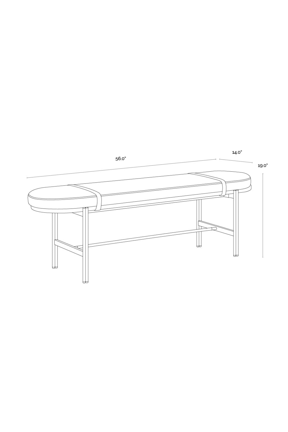 Oval White Fabric Bench by Splendido Elaine, alternate view 7