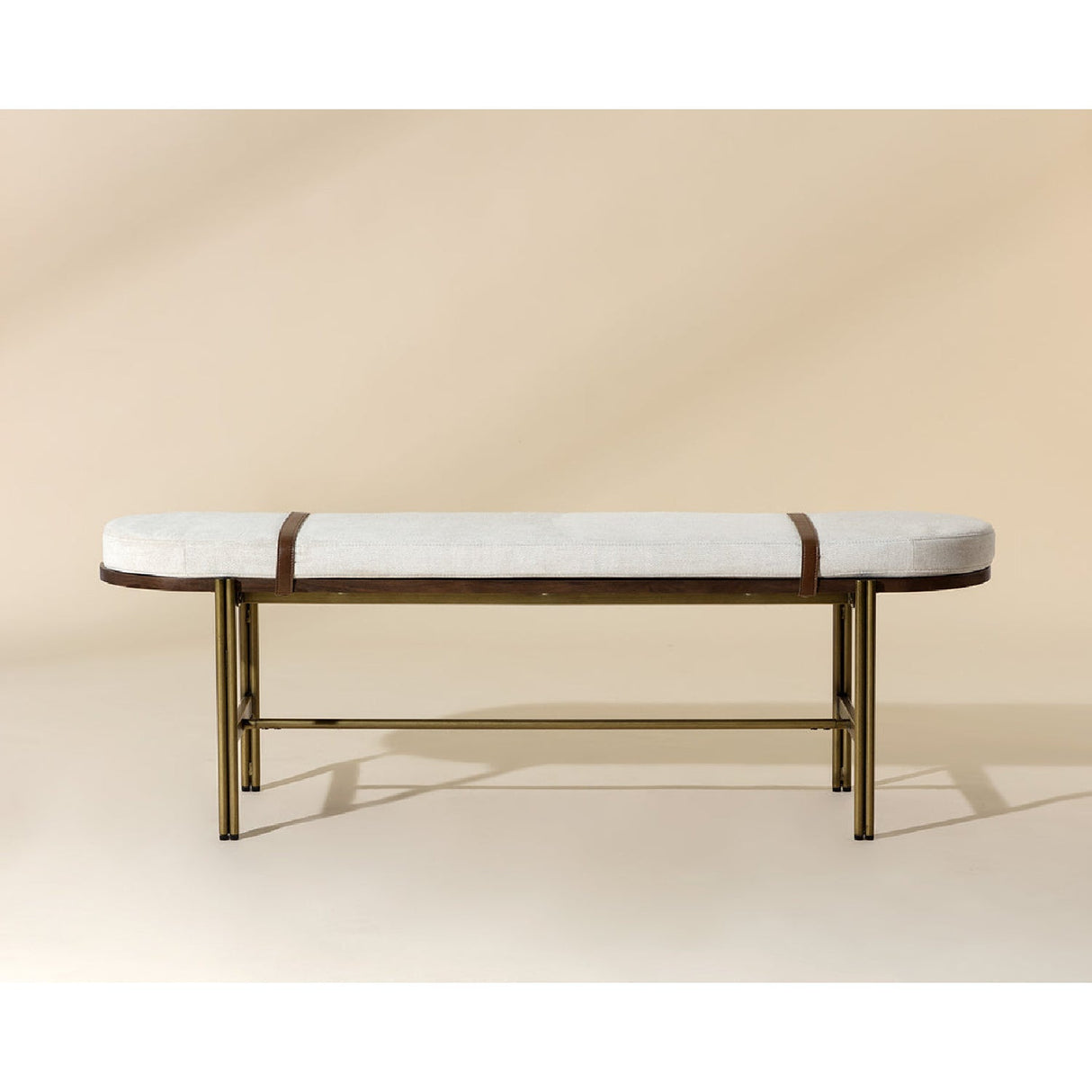 Oval White Fabric Bench by Splendido Elaine, alternate view 8