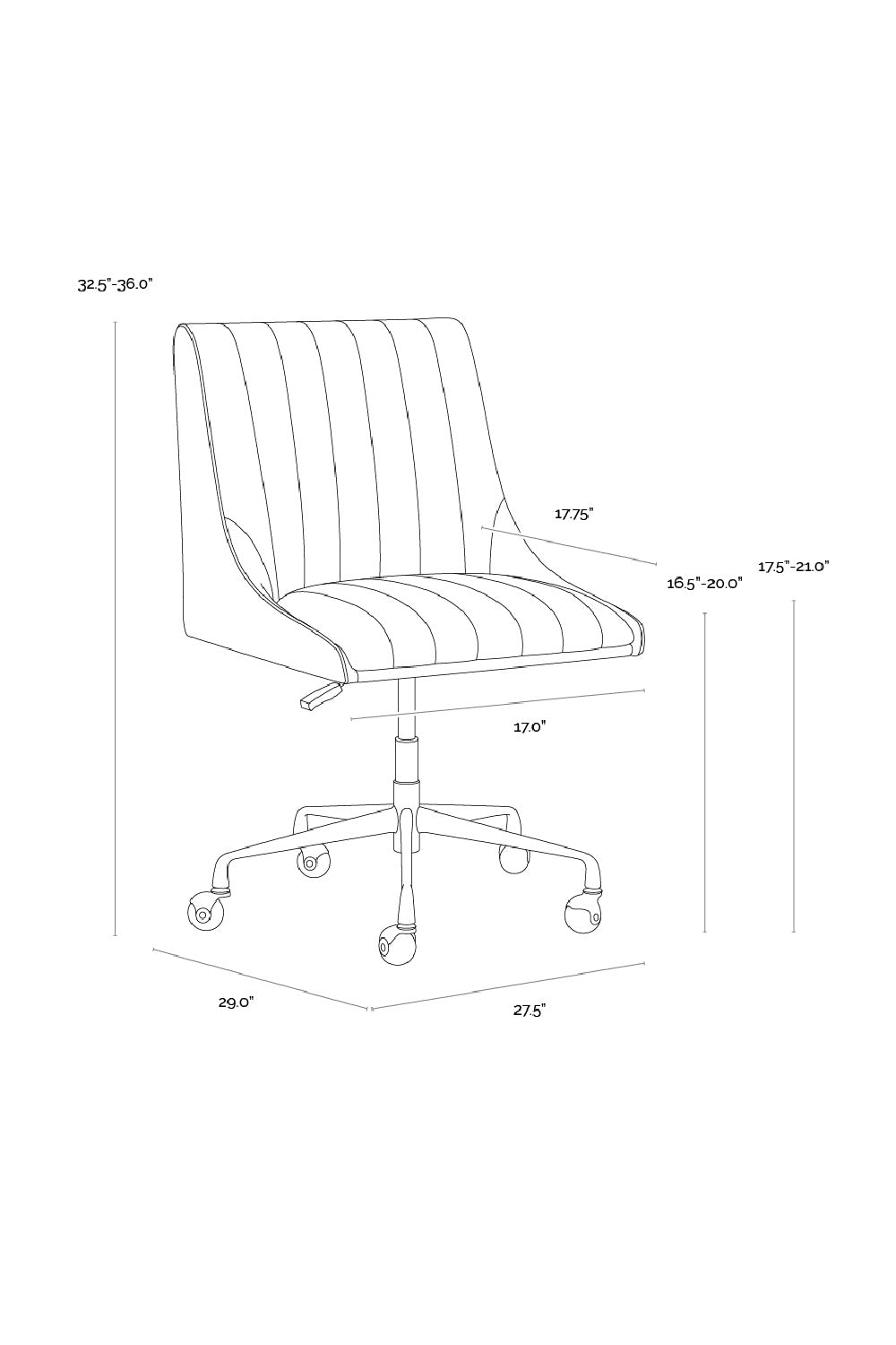 Vertical Stitched Office Chair by Splendido Halden, alternate view 8