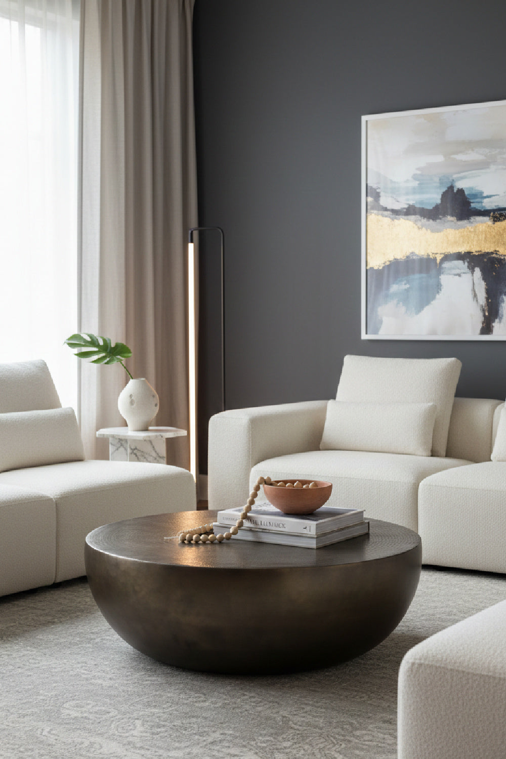 Round Antique Bronze Coffee Table by Splendido Cale, alternate view 2