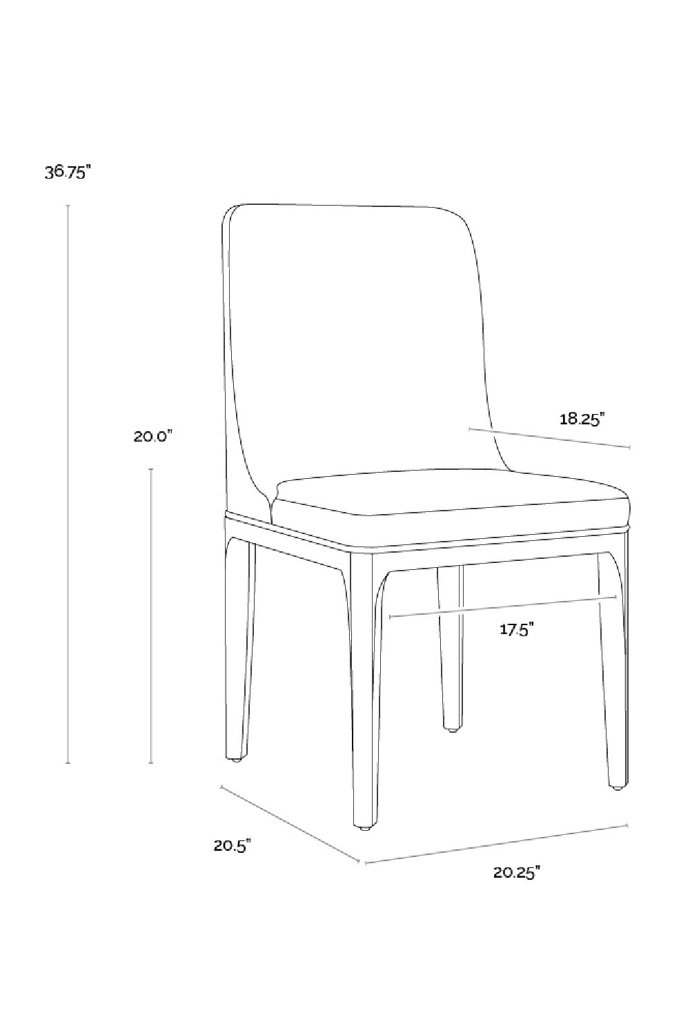 Minimalist Upholstered Dining Chair by Splendido Elisa, alternate view 13
