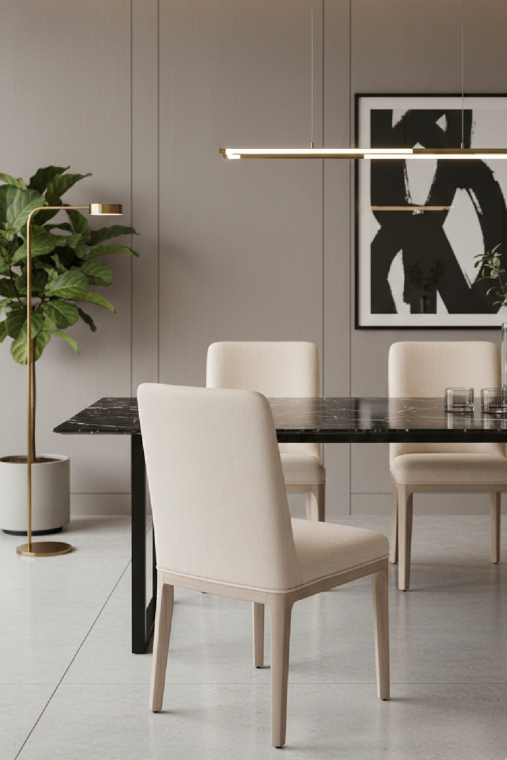 Minimalist Upholstered Dining Chair by Splendido Elisa, alternate view 2