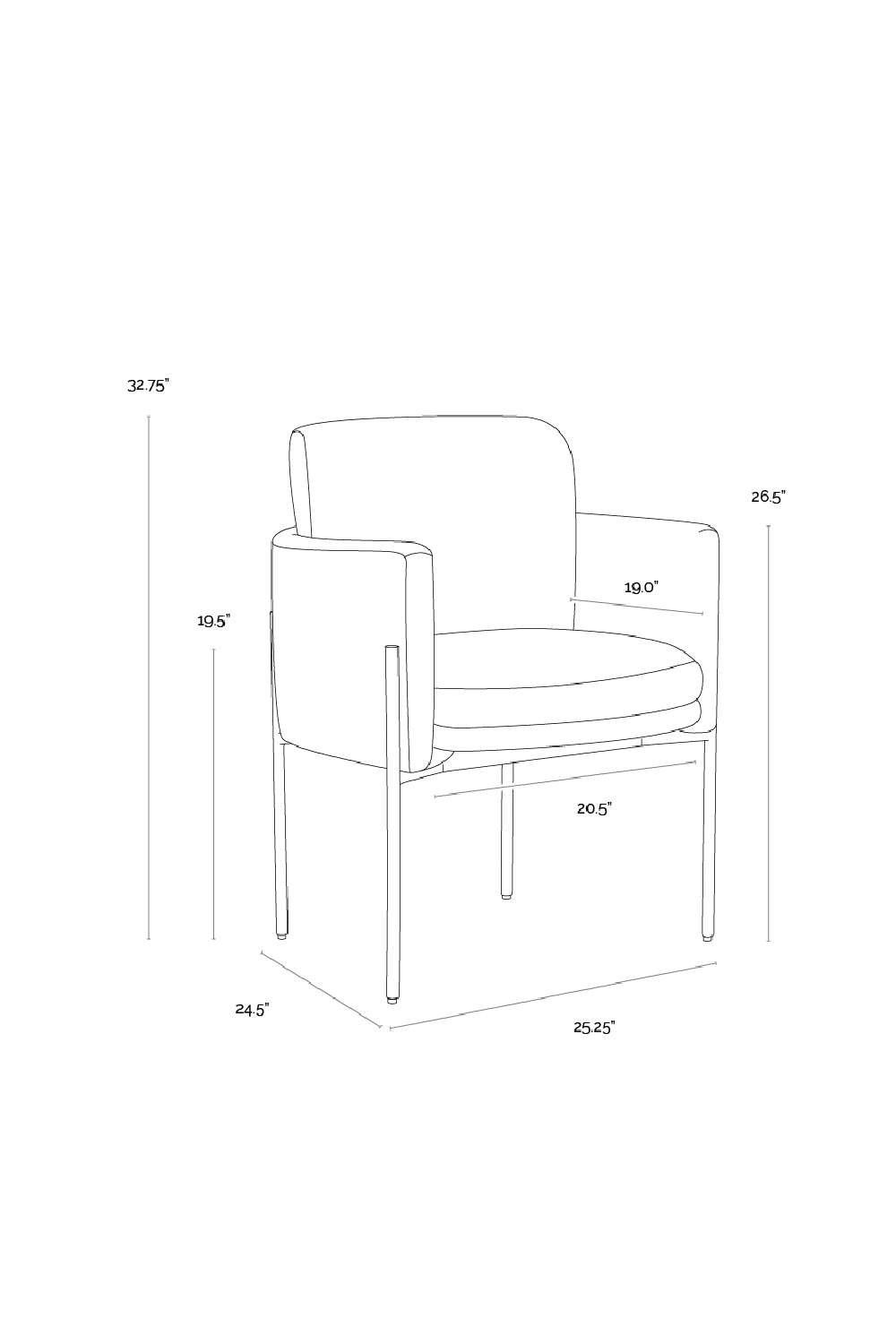Yellow Fabric Dining Armchair by Splendido Richie Dining Chair, alternate view 9