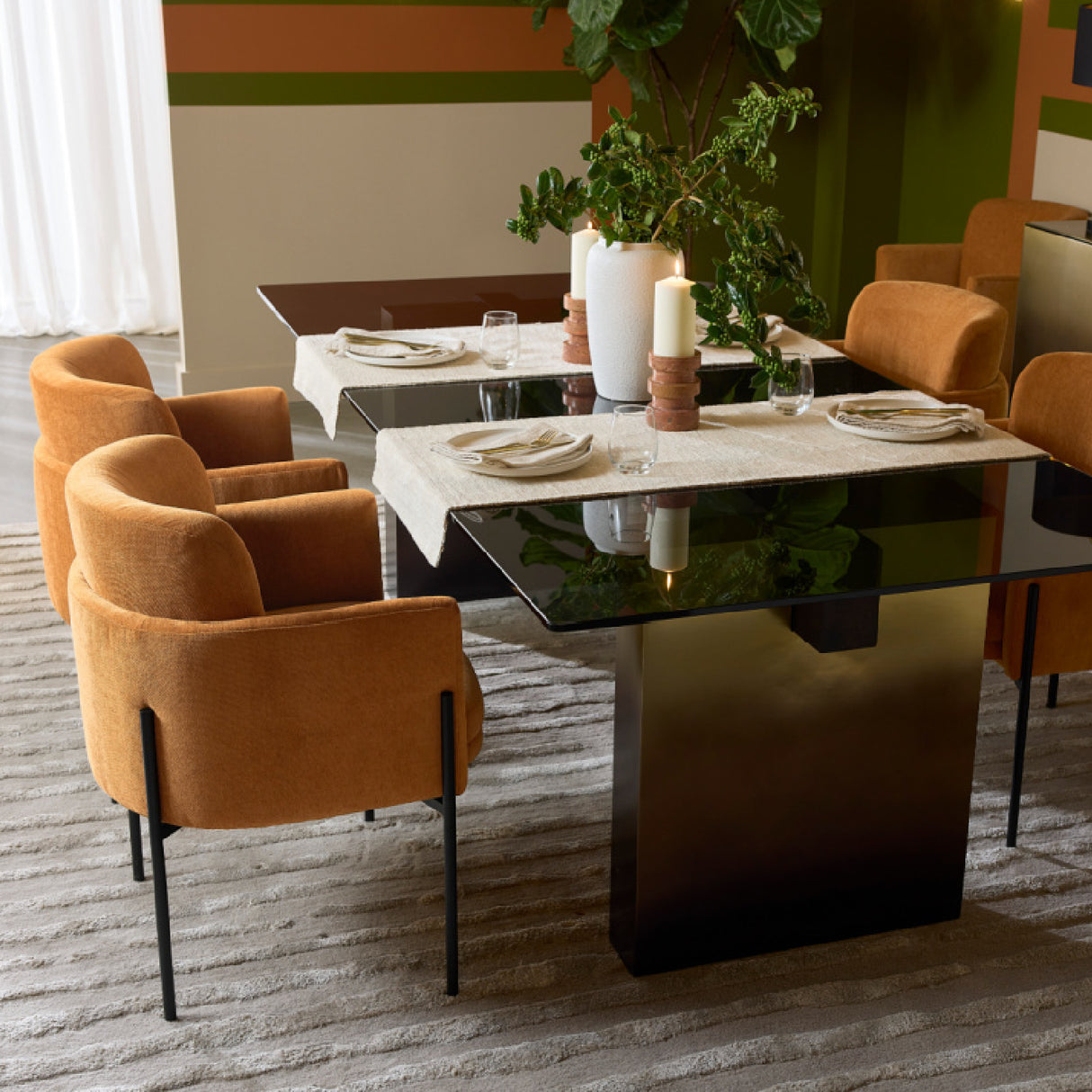 Yellow Fabric Dining Armchair by Splendido Richie Dining Chair, alternate view 2