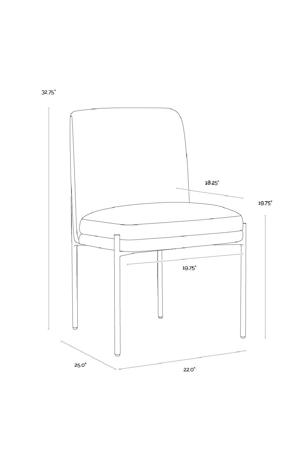 Textured Fabric Dining Chair by Splendido Richie, alternate view 9
