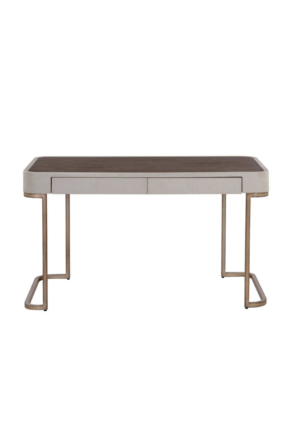Cream Leather Look 2-Drawer Desk by Splendido Jamille