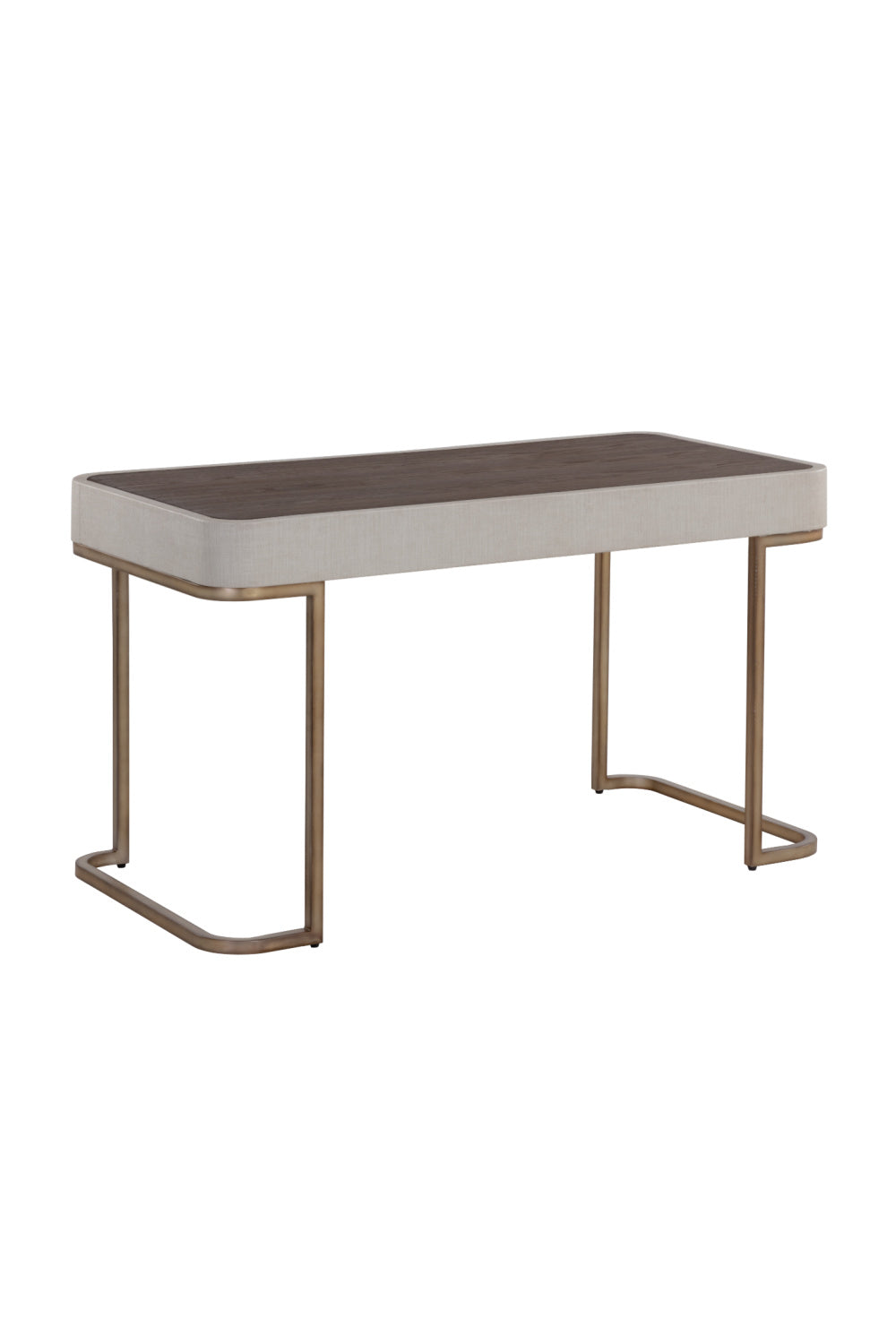 Cream Leather Look 2-Drawer Desk by Splendido Jamille, alternate view 6