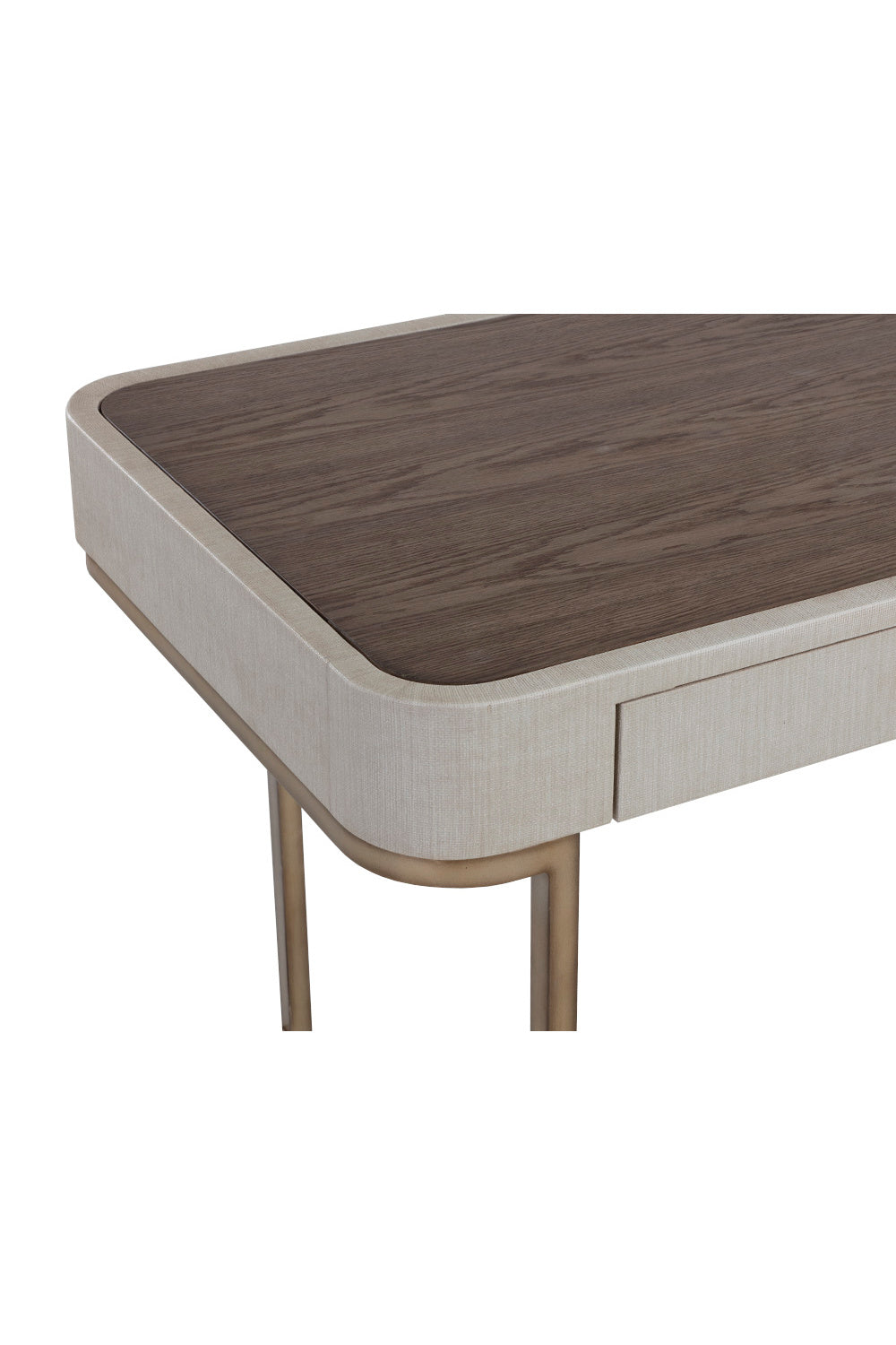 Modern European furniture - Cream Leather Look 2-Drawer Desk - www.oroa.com