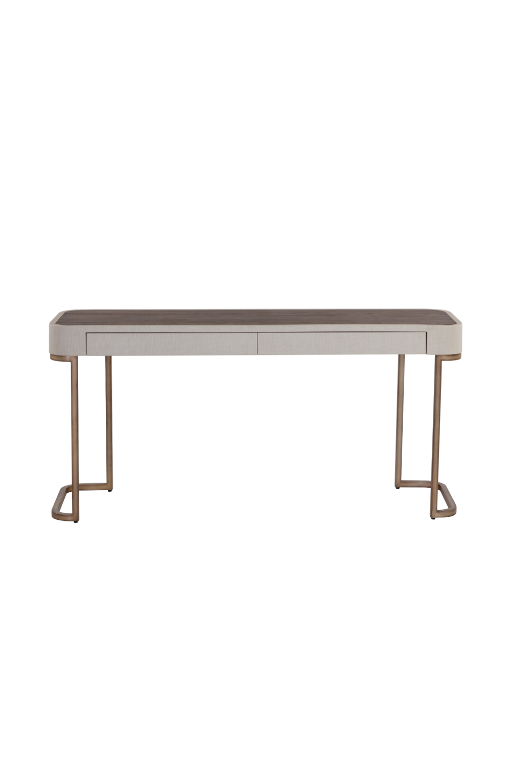 Cream Leather 2-Drawer Console Table by Splendido Jamille, alternate view 4