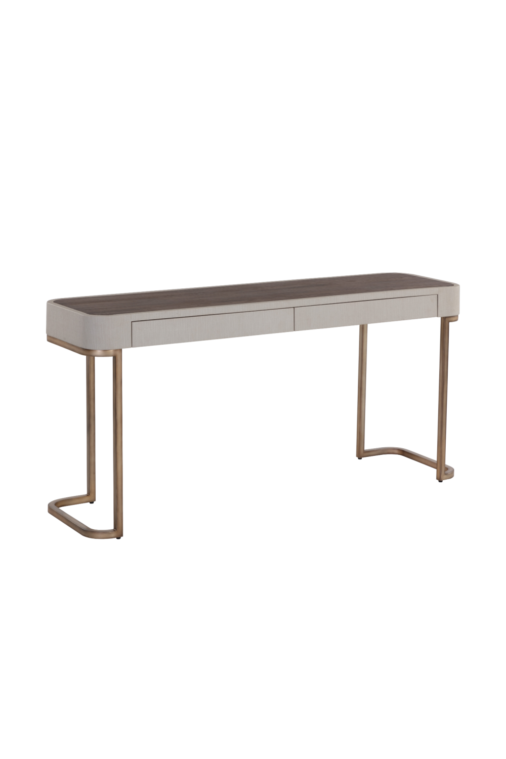 Cream Leather 2-Drawer Console Table by Splendido Jamille