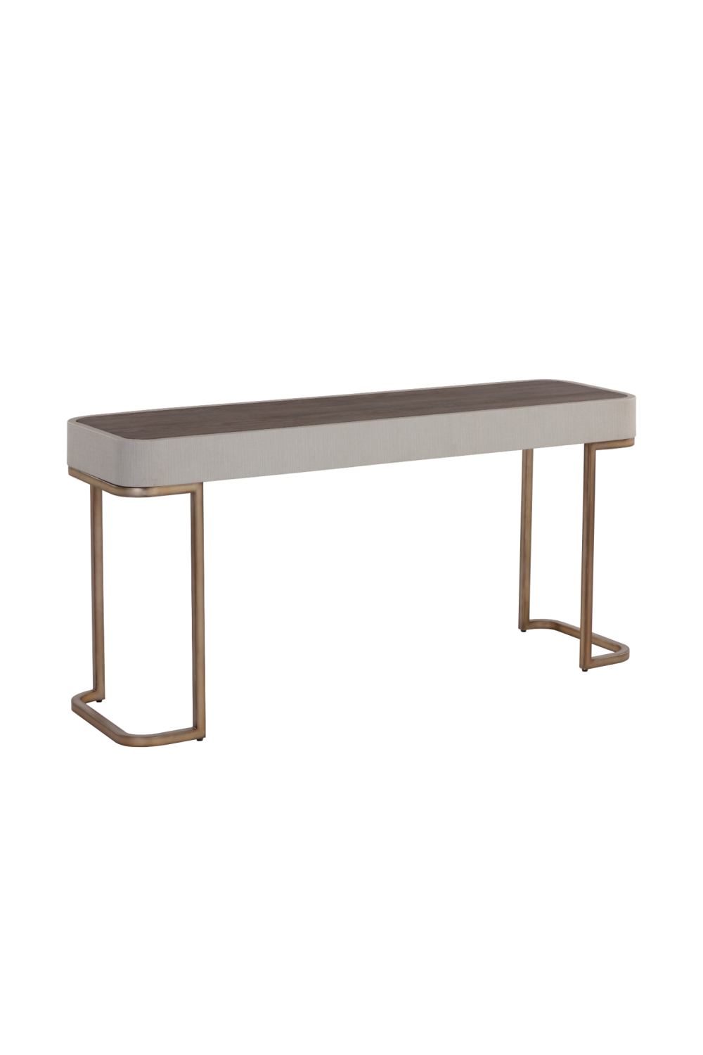 Cream Leather 2-Drawer Console Table by Splendido Jamille, alternate view 6