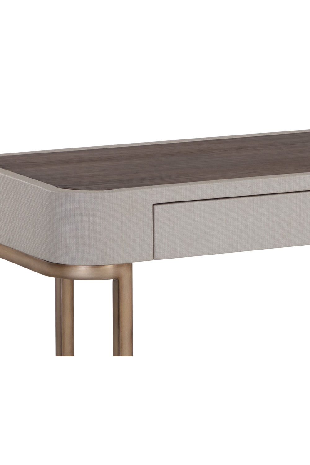 Cream Leather 2-Drawer Console Table by Splendido Jamille, alternate view 7