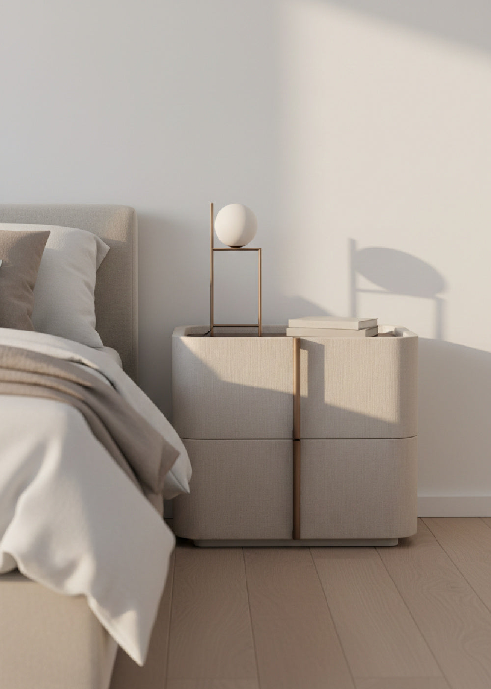 Leather-Look 2-Drawer Nightstand by Splendido Jamille, alternate view 2