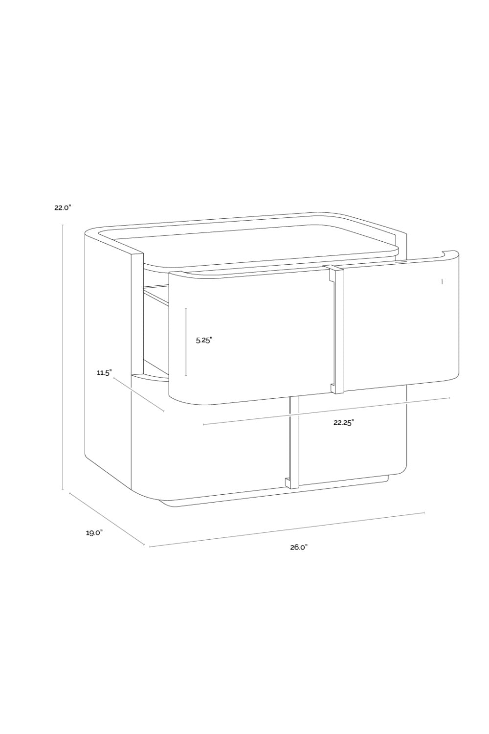 Leather-Look 2-Drawer Nightstand by Splendido Jamille, alternate view 12