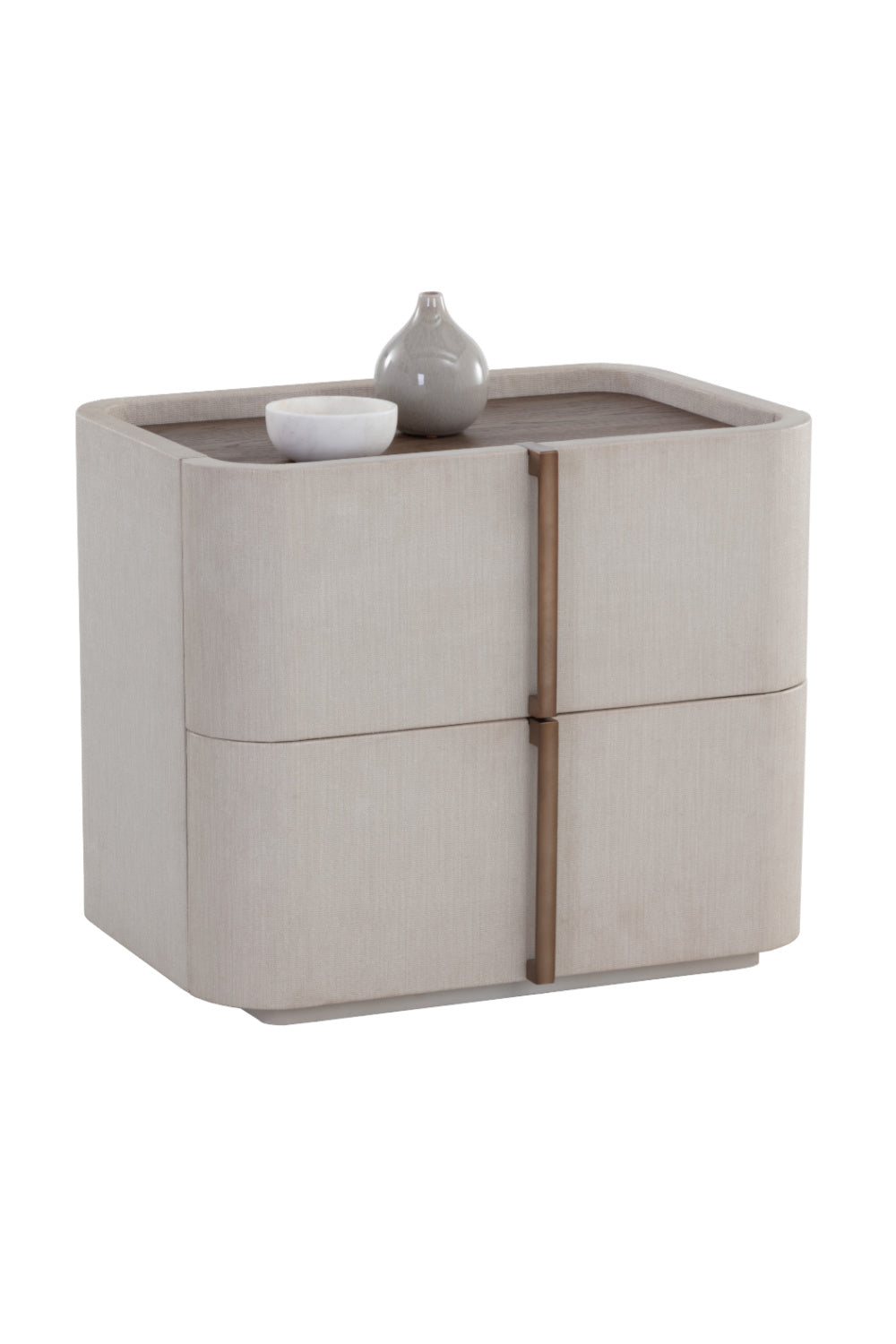 Leather-Look 2-Drawer Nightstand by Splendido Jamille, alternate view 4