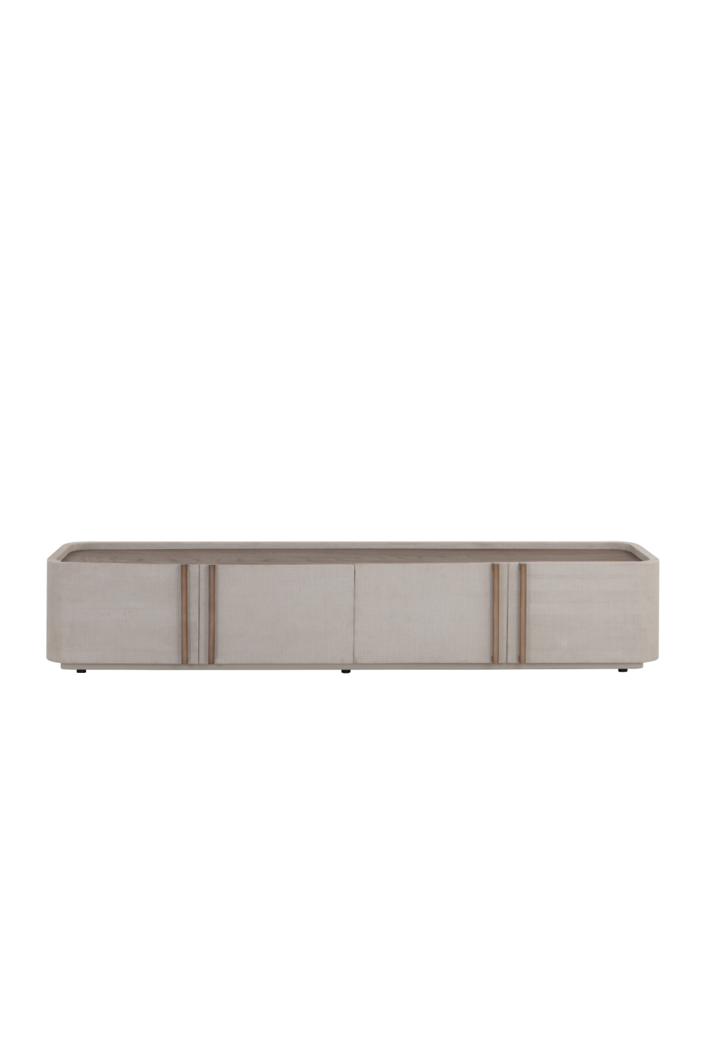 Cream Leather 4-Door Storage Cabinet by Splendido Jamille