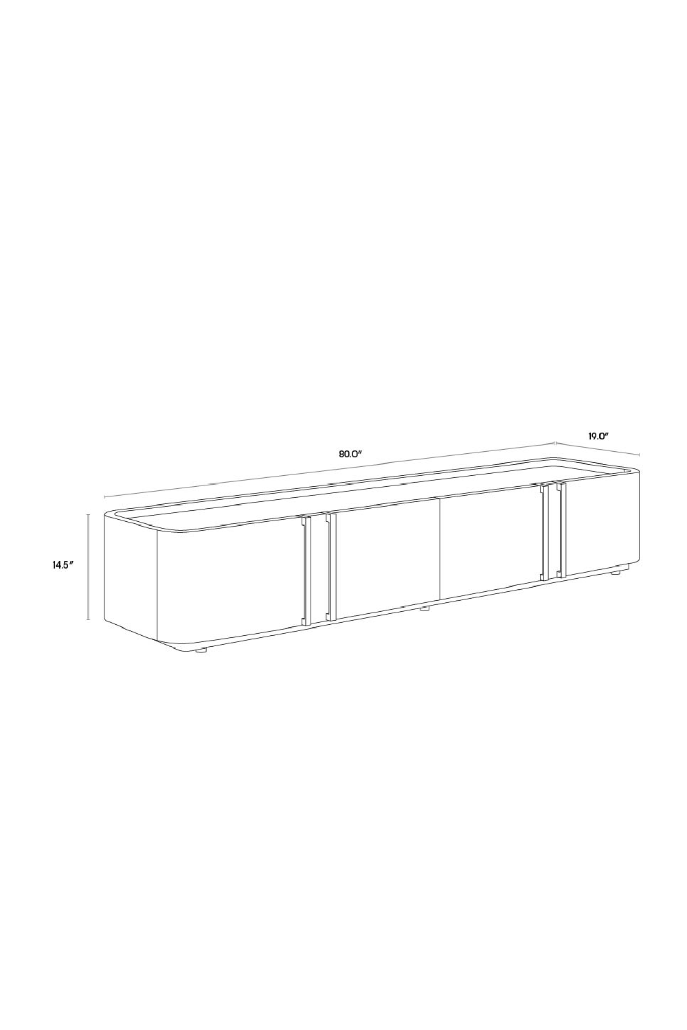 Cream Leather 4-Door Storage Cabinet by Splendido Jamille, alternate view 8