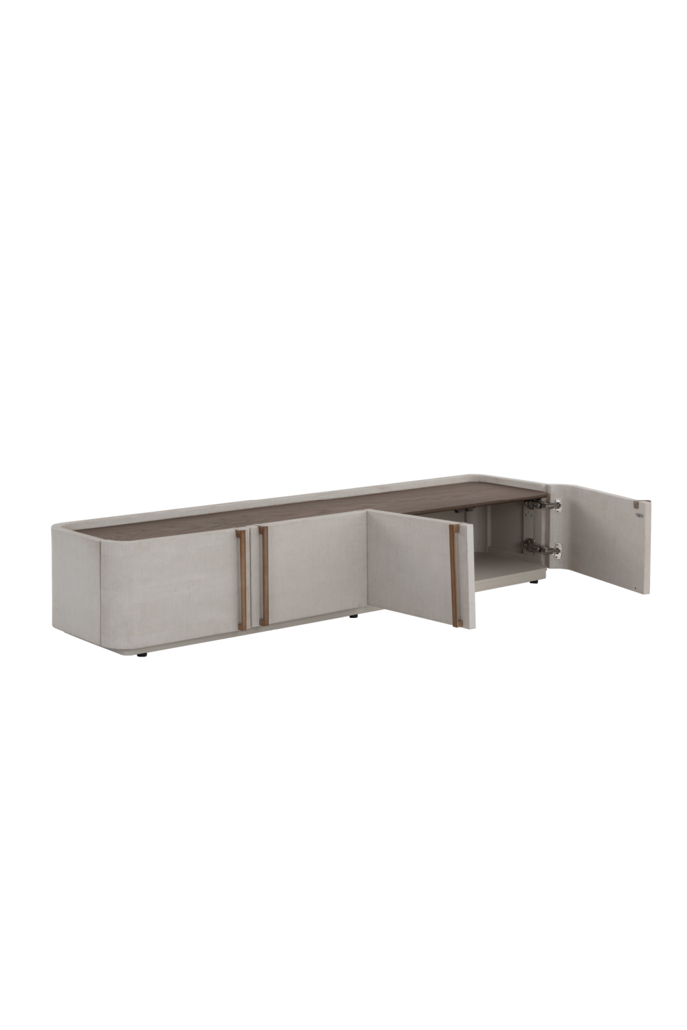 Cream Leather 4-Door Storage Cabinet by Splendido Jamille, alternate view 4
