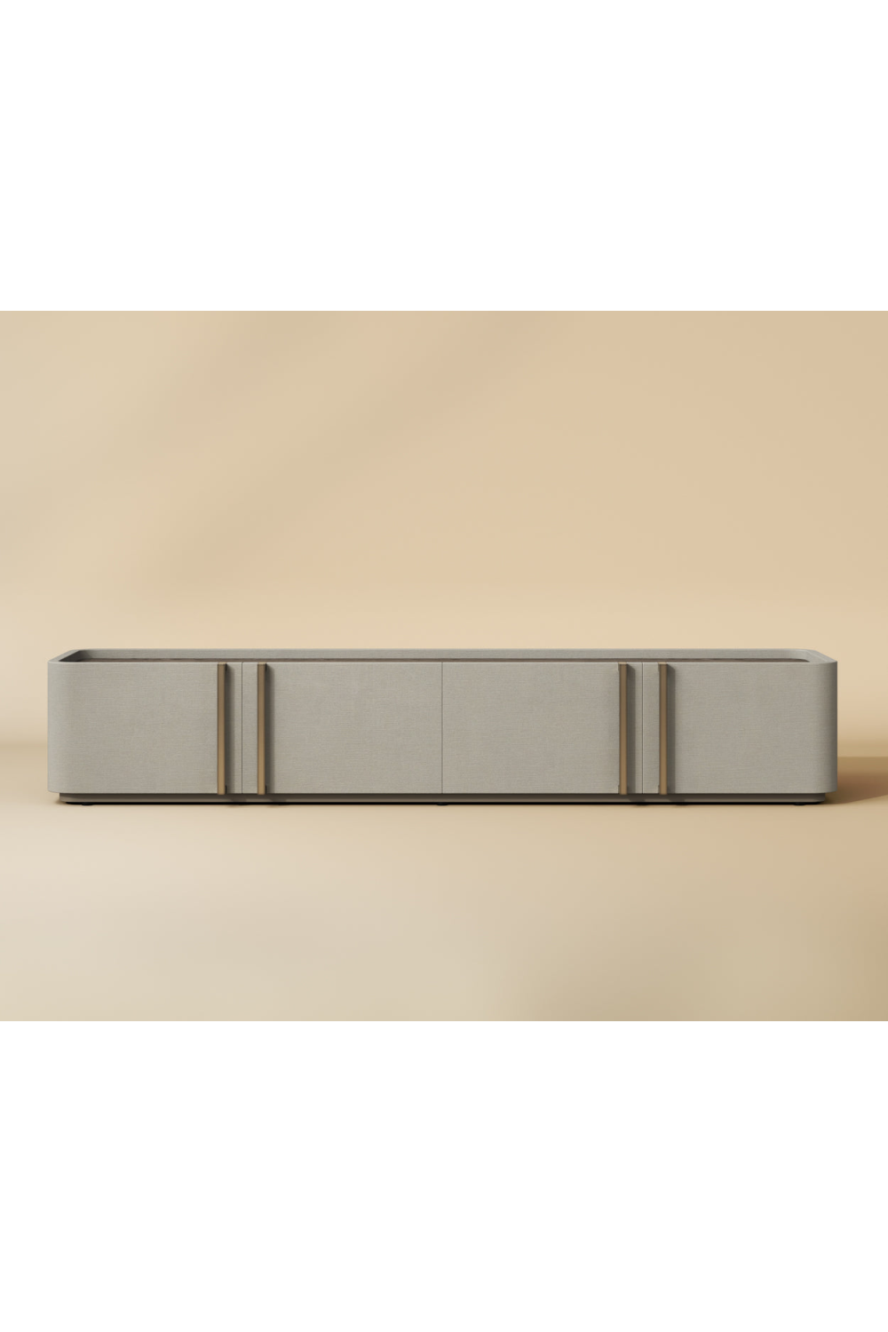 Cream Leather 4-Door Storage Cabinet by Splendido Jamille, alternate view 6