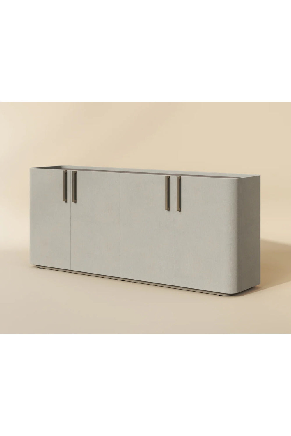Modern European furniture - Cream Leather 4-Door Sideboard - www.oroa.com