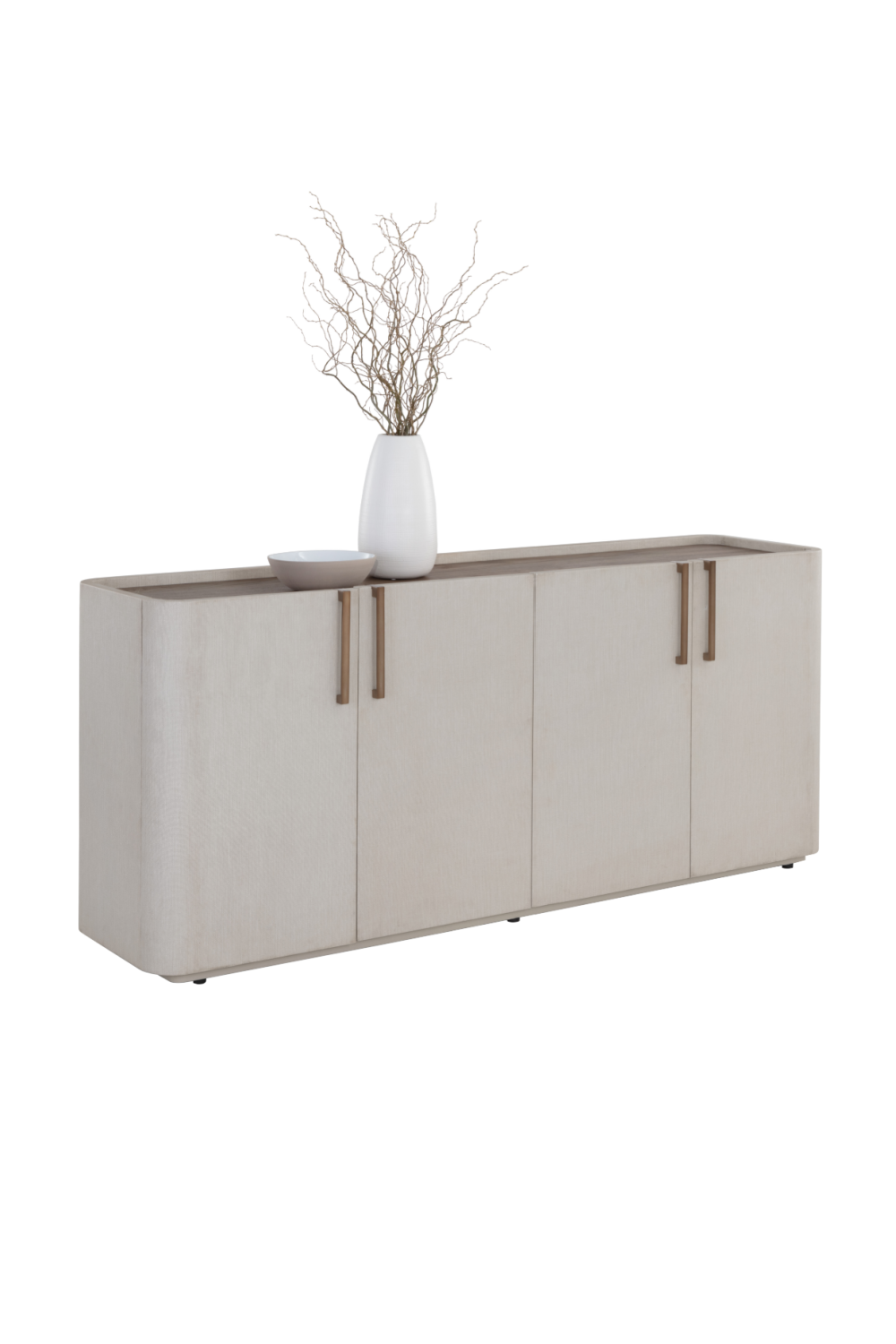 Cream Leather 4-Door Sideboard | Splendido Jamille