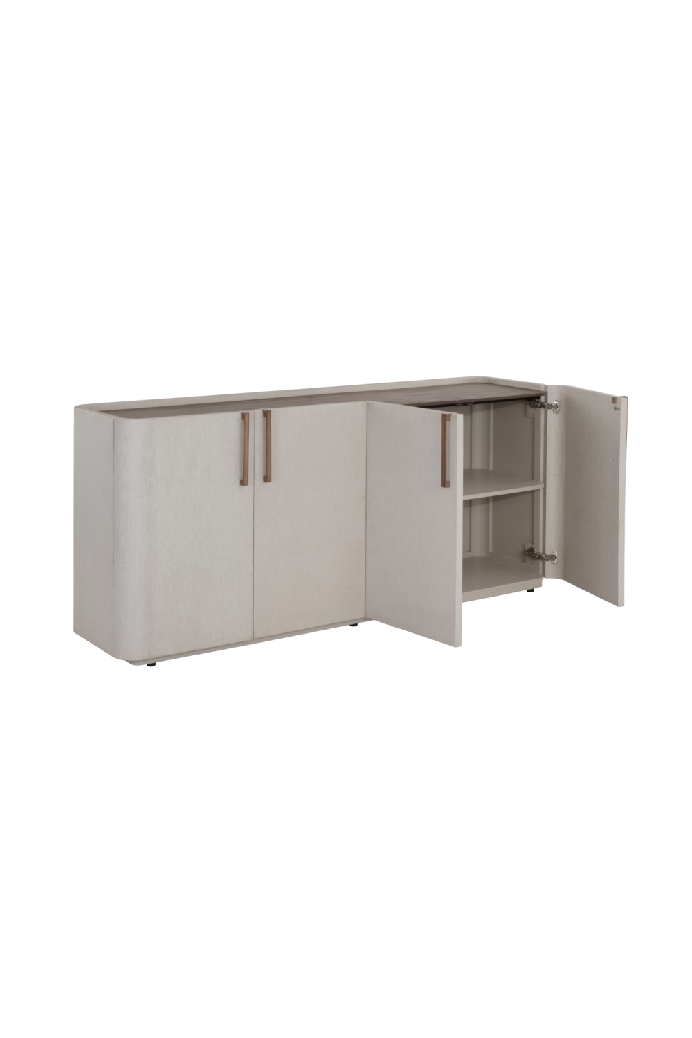 Modern European furniture - Cream Leather 4-Door Sideboard - www.oroa.com