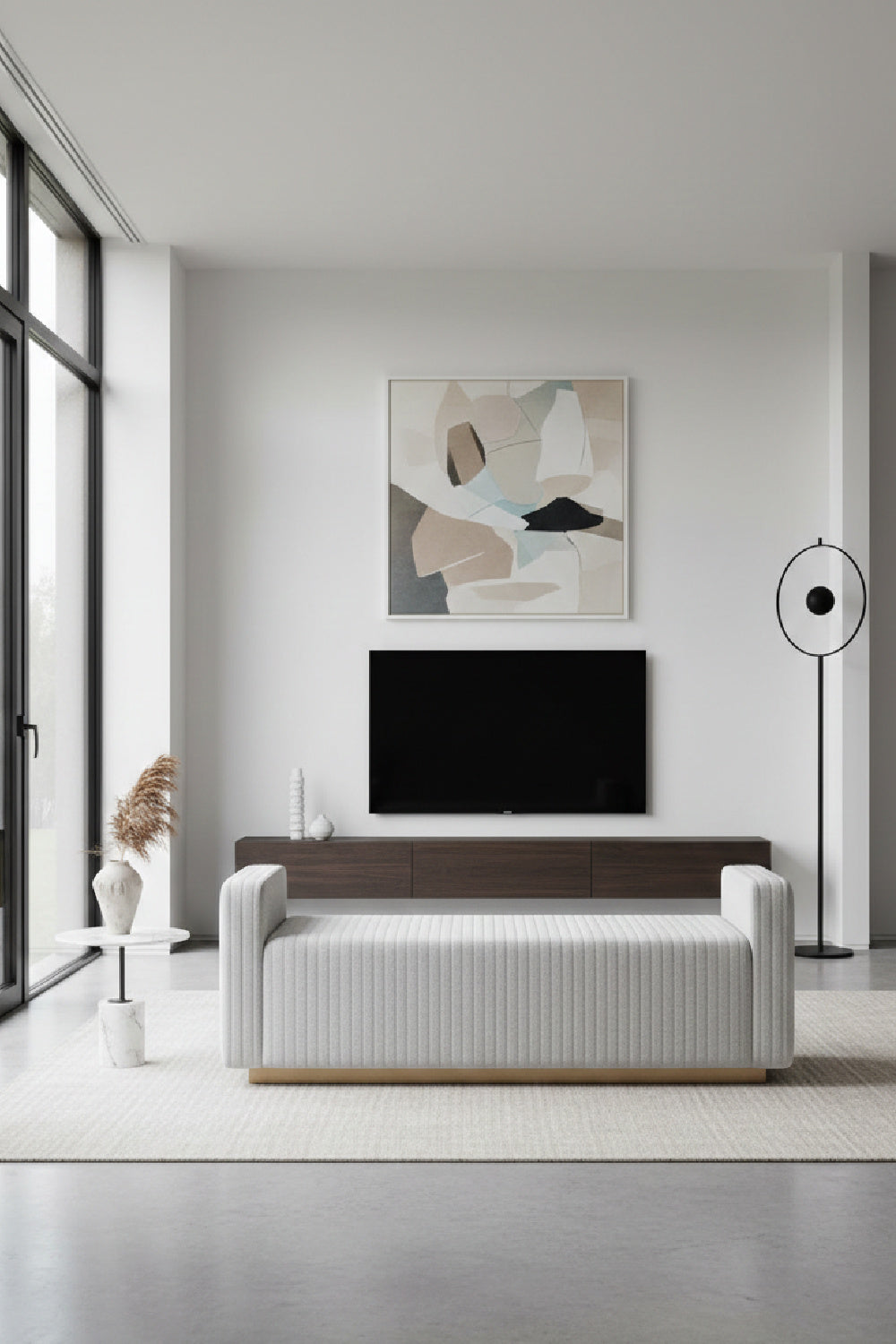 Channel-Tufted Fabric Bench by Splendido Odette, alternate view 2