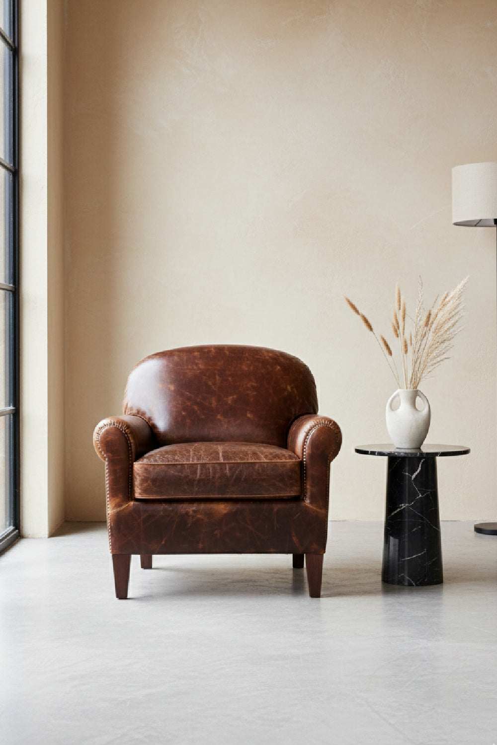 Sculpted Leather Lounge Chair by Splendido Bastoni Accent Chair, alternate view 2