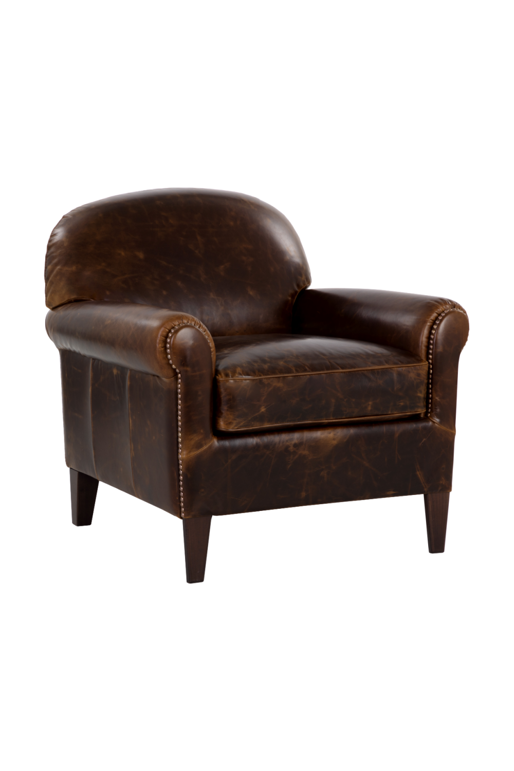 Sculpted Leather Lounge Chair by Splendido Bastoni Accent Chair