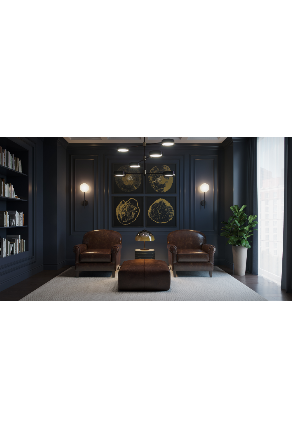 Sculpted Leather Lounge Chair by Splendido Bastoni Accent Chair, alternate view 9