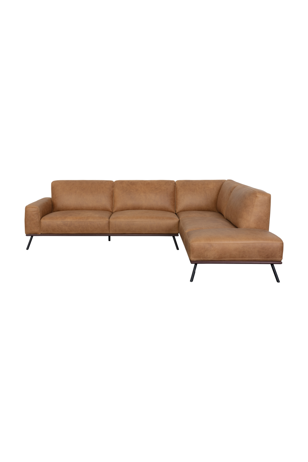 Brown Leather Chaise Sofa by Splendido Brandi, alternate view 3