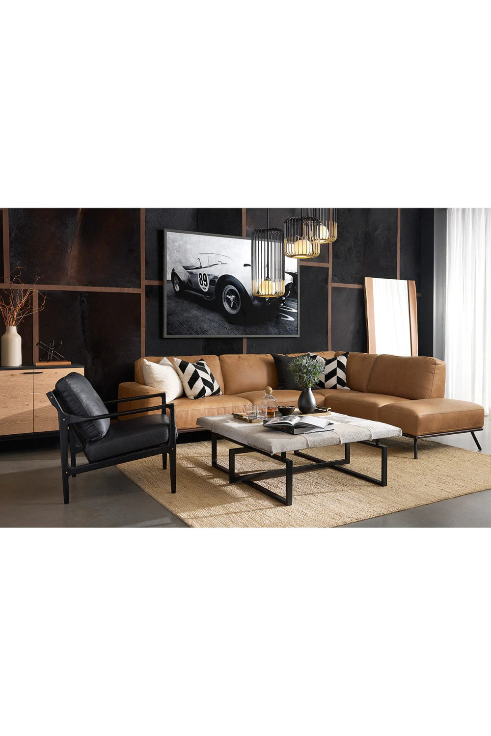 Brown Leather Chaise Sofa by Splendido Brandi, alternate view 11