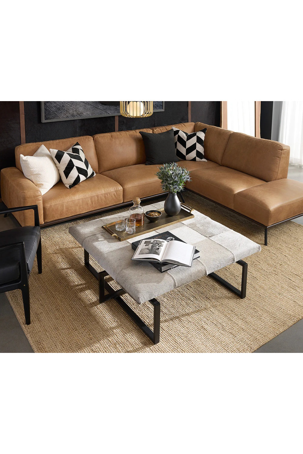 Brown Leather Chaise Sofa by Splendido Brandi, alternate view 10
