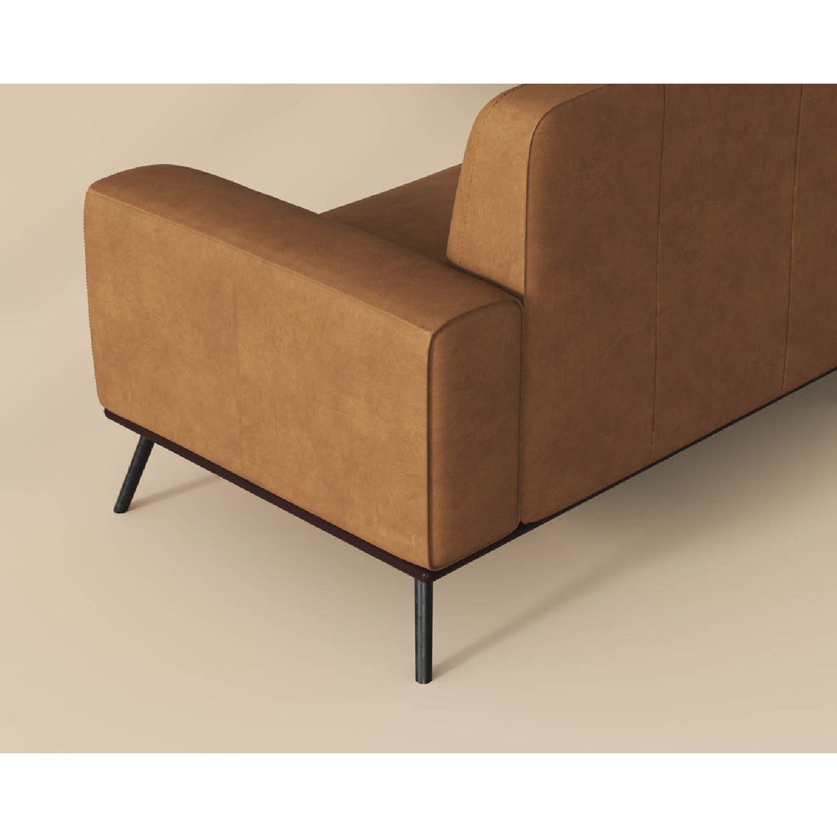 Brown Leather Chaise Sofa by Splendido Brandi, alternate view 16