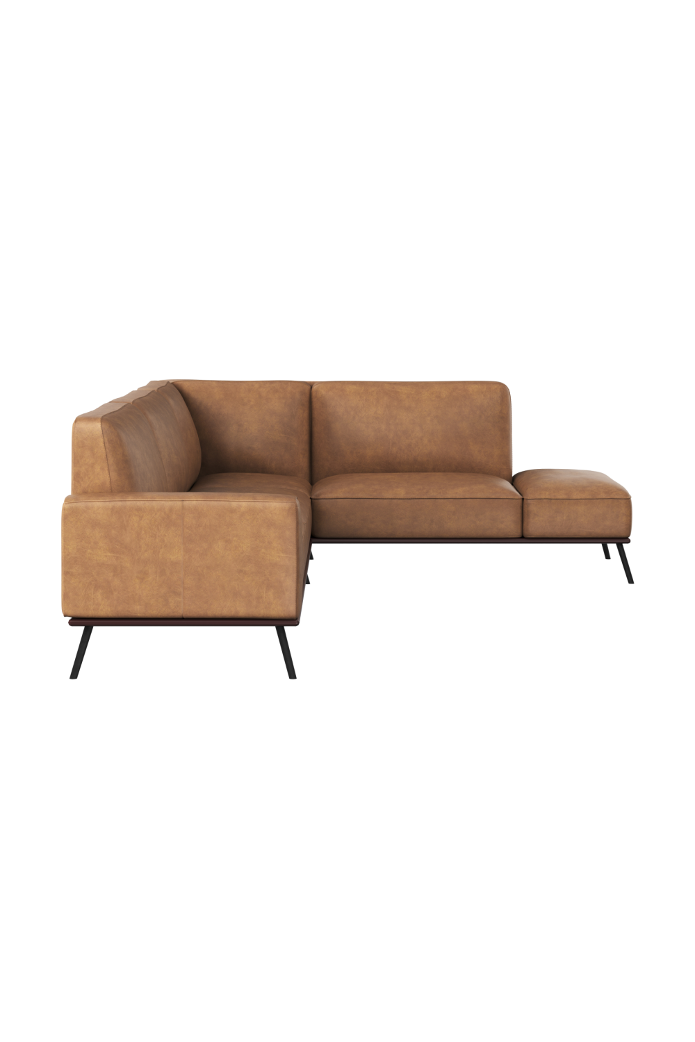 Brown Leather Chaise Sofa by Splendido Brandi, alternate view 4