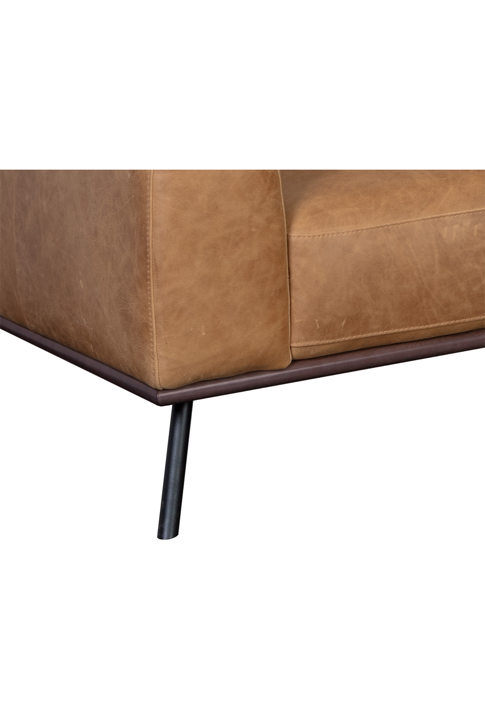 Brown Leather Chaise Sofa by Splendido Brandi, alternate view 8