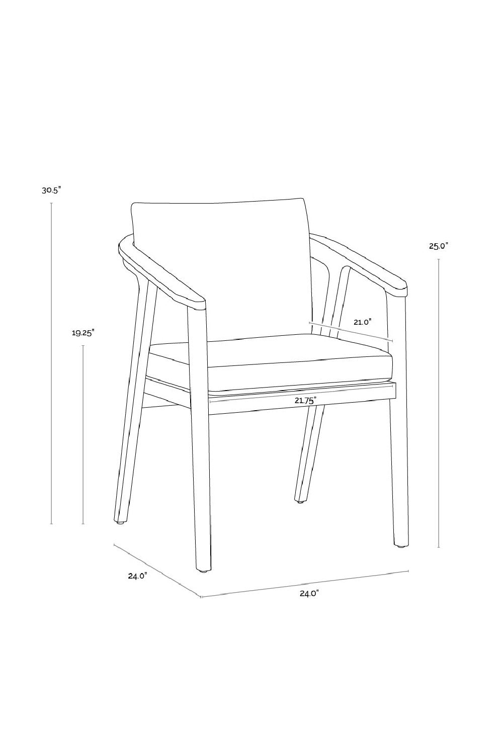 Cream Padded Outdoor Dining Chair by Splendido Coraline, alternate view 11