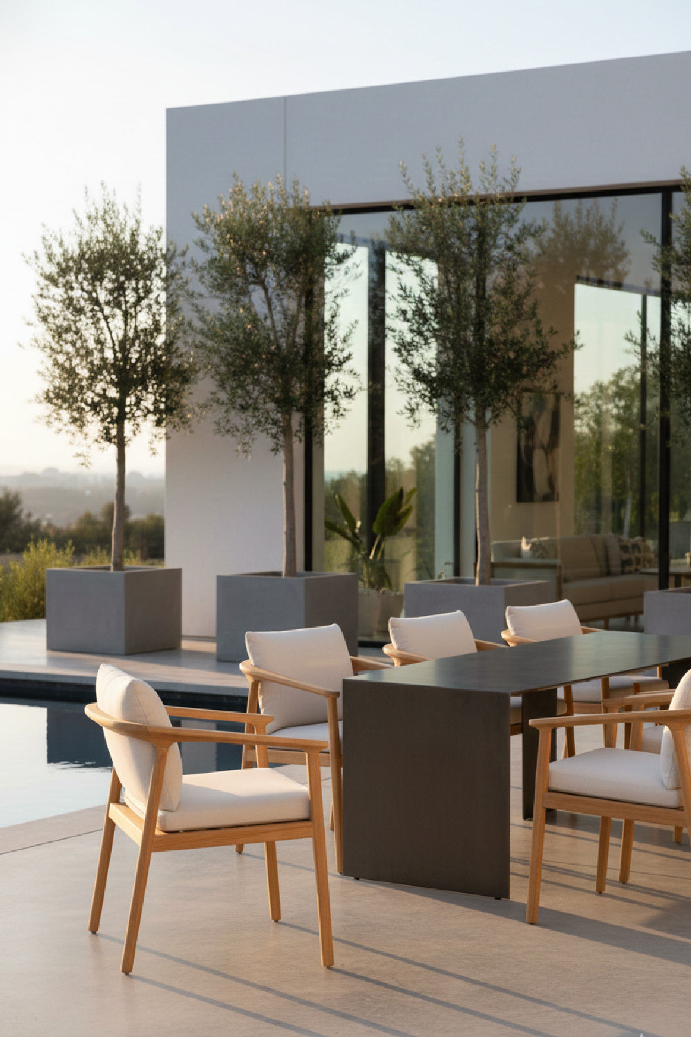Cream Padded Outdoor Dining Chair by Splendido Coraline, alternate view 2