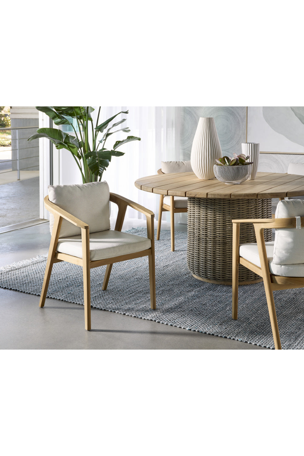 Cream Padded Outdoor Dining Chair by Splendido Coraline, alternate view 9
