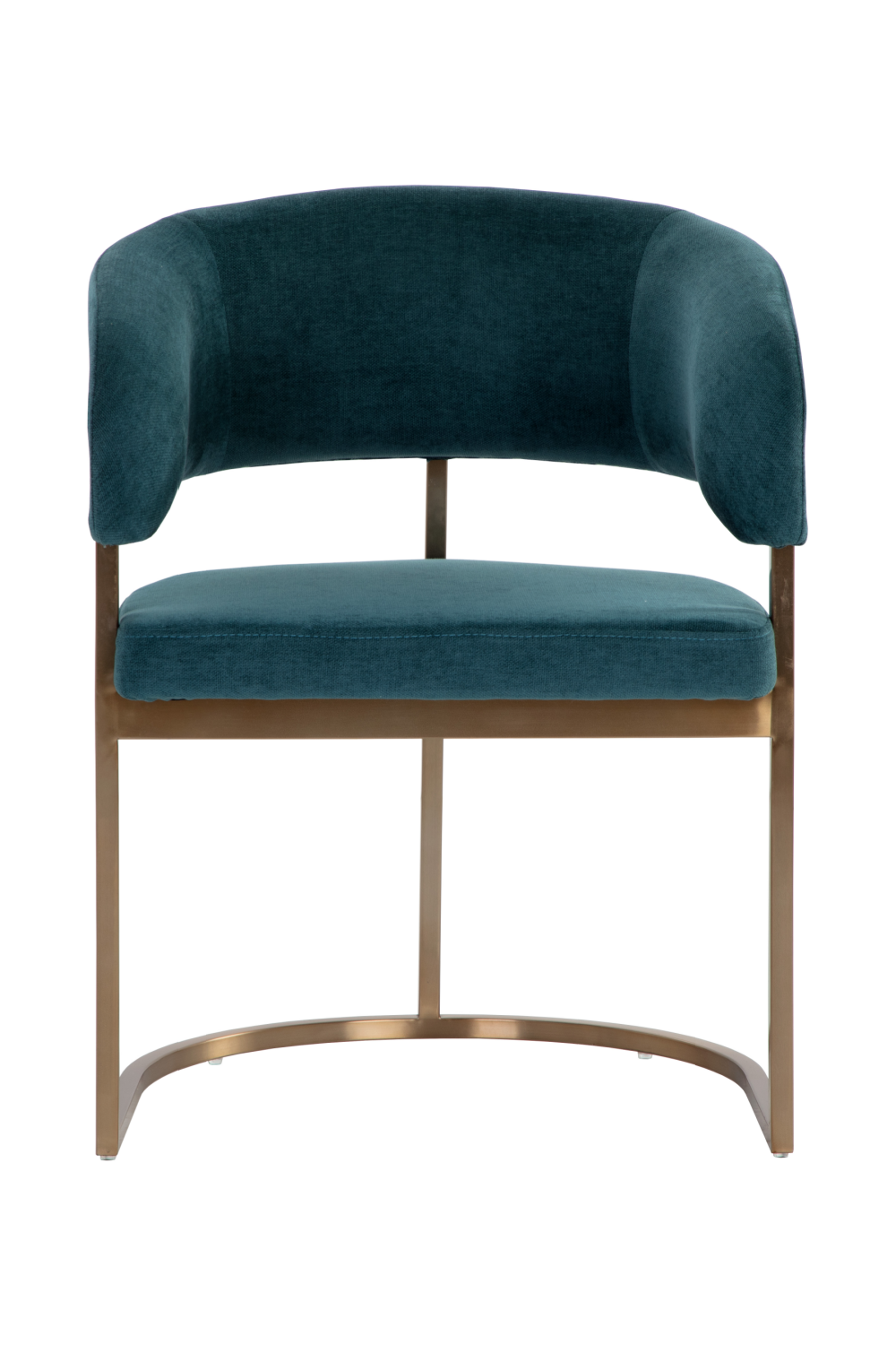 Teal Fabric Cantilever Dining Chair - Gold Frame by Splendido, alternate view 3