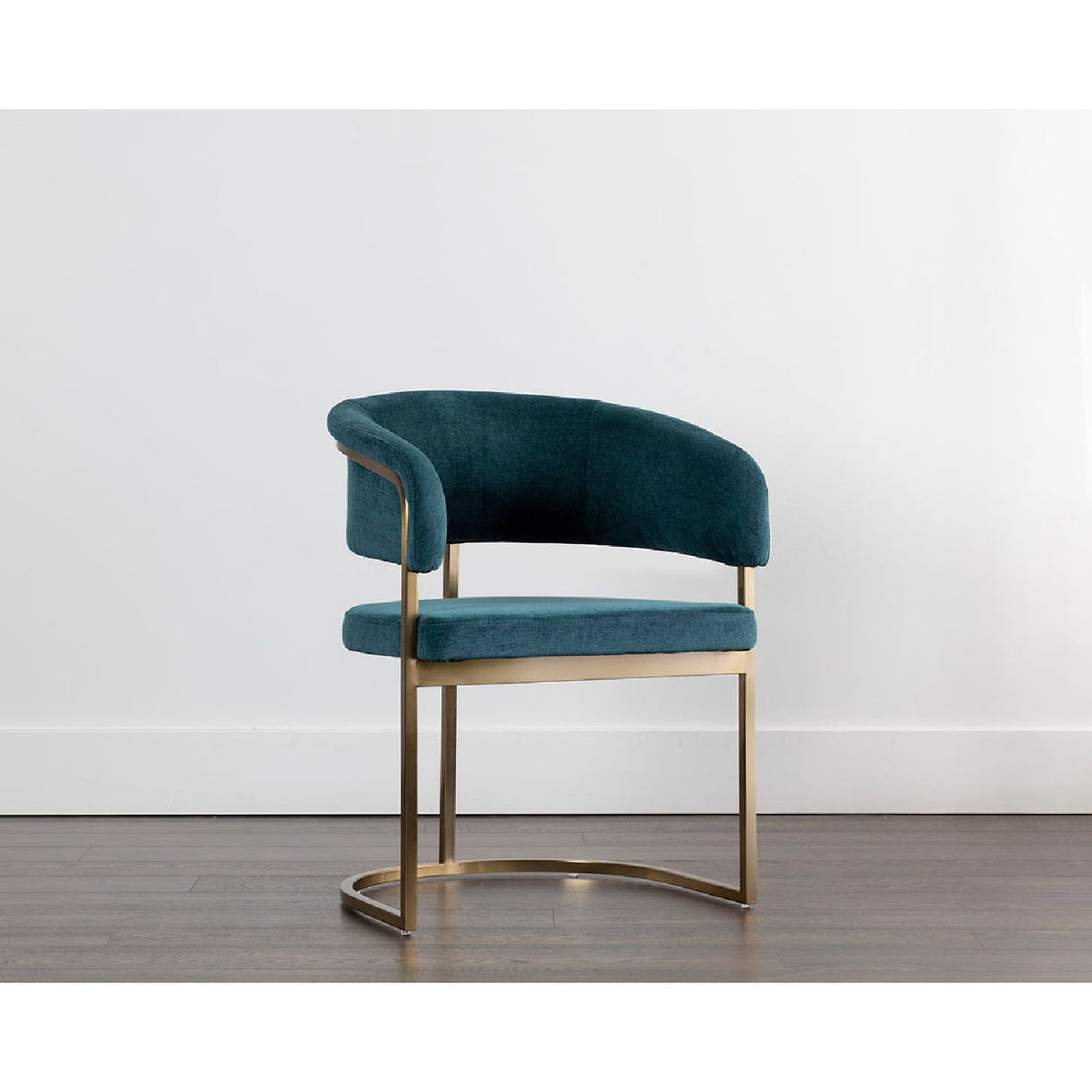 Modern European furniture - Teal Fabric Cantilevered Dining Chair - www.oroa.com