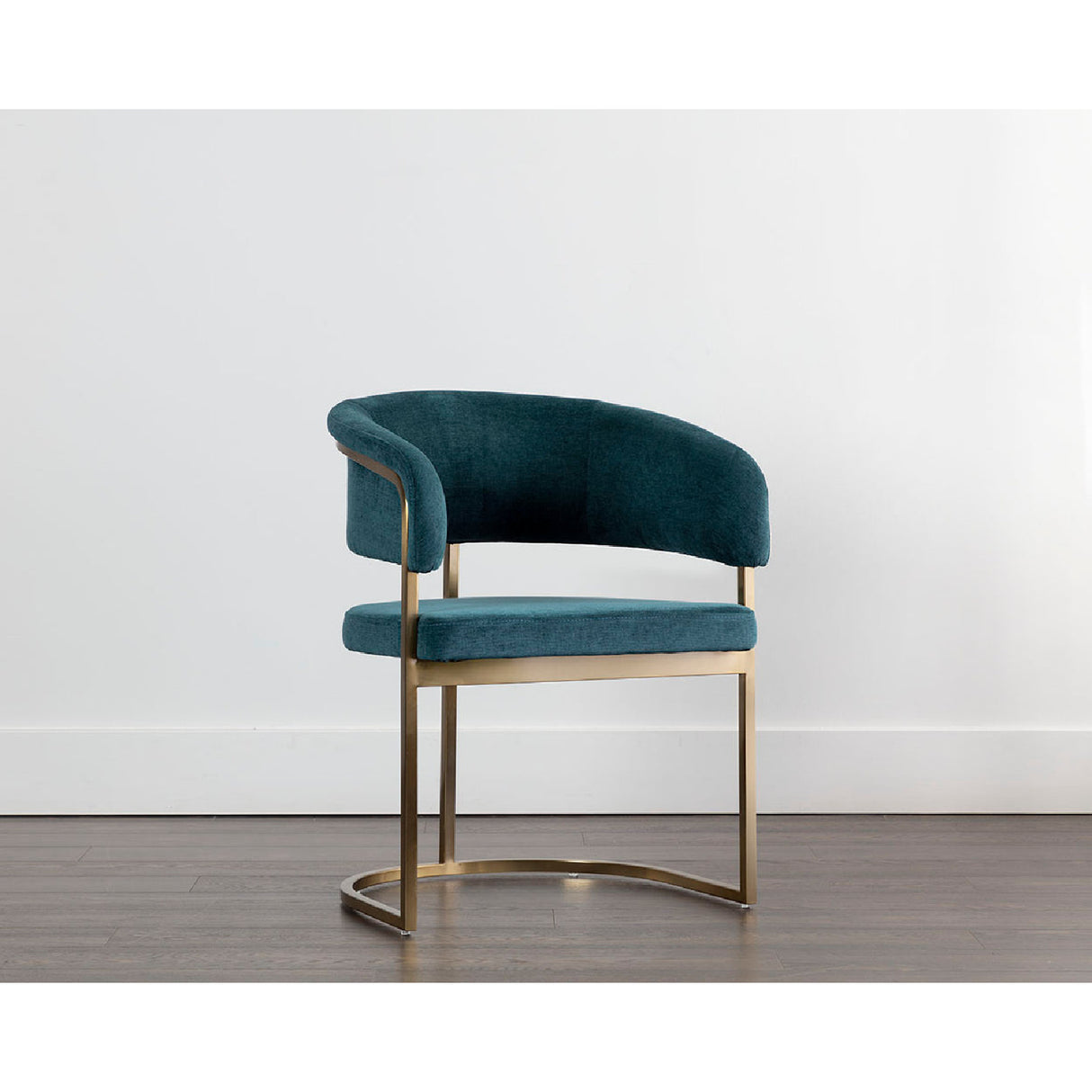 Teal Fabric Cantilever Dining Chair - Gold Frame by Splendido, alternate view 10