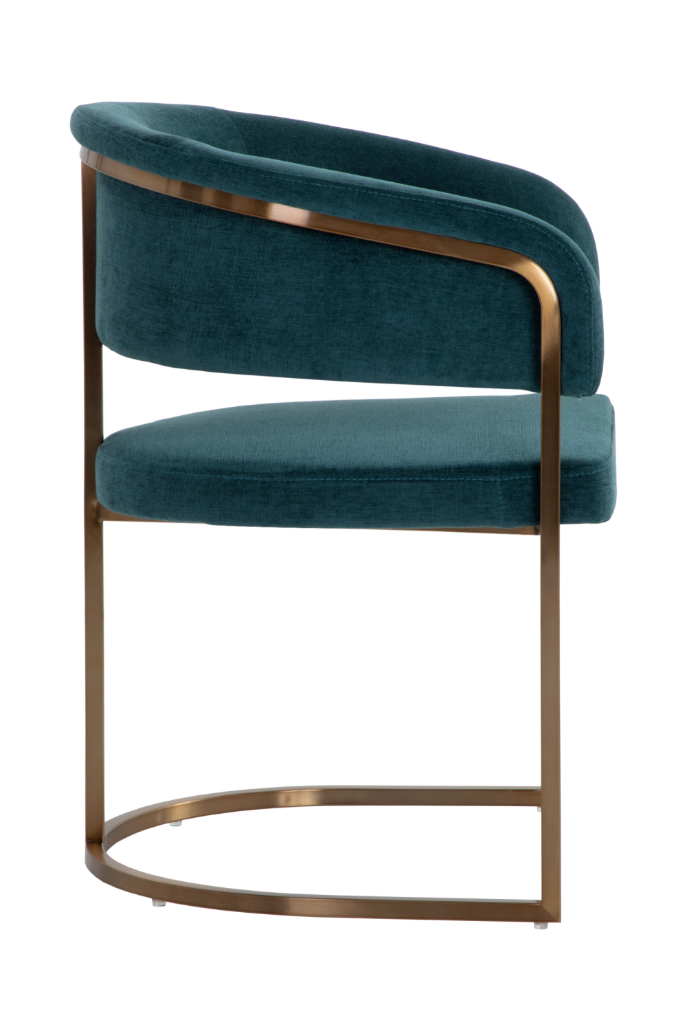 Teal Fabric Cantilever Dining Chair - Gold Frame by Splendido, alternate view 4